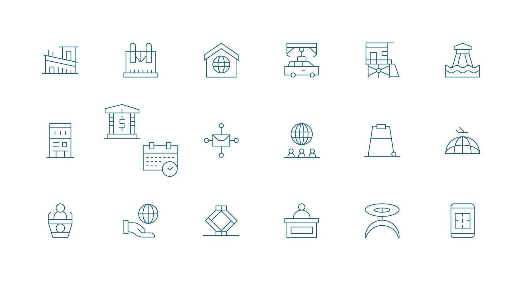 18 Minimal Line Icons for Platform Graphics Customizable Icon Series for Mobile Screens vector