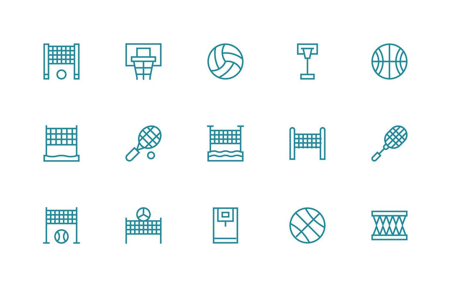 15 Net Icons in Regular Line Aesthetic Flexible Icon System for Web Interfaces vector