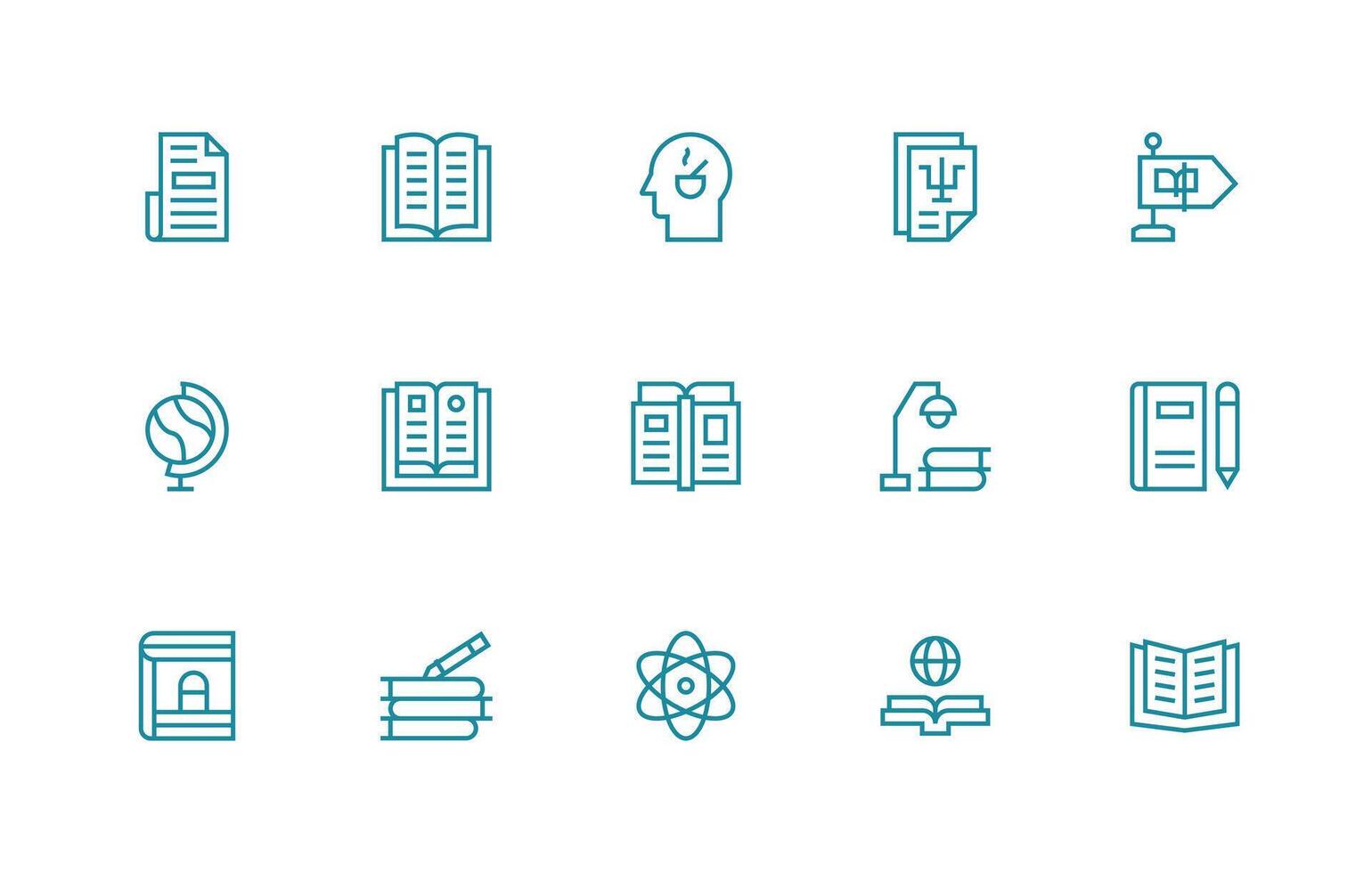 15 Icons for Study in Regular Line Format High-Quality Icon Pack vector