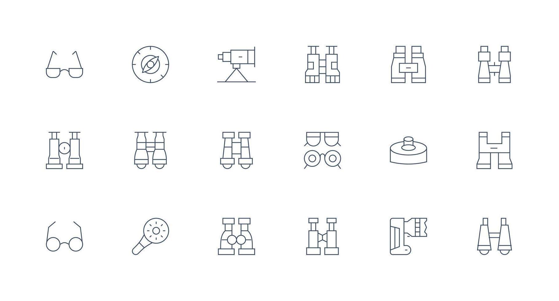18 Minimal Line Icons for Optical Graphics All Device Compatible Icon Set vector