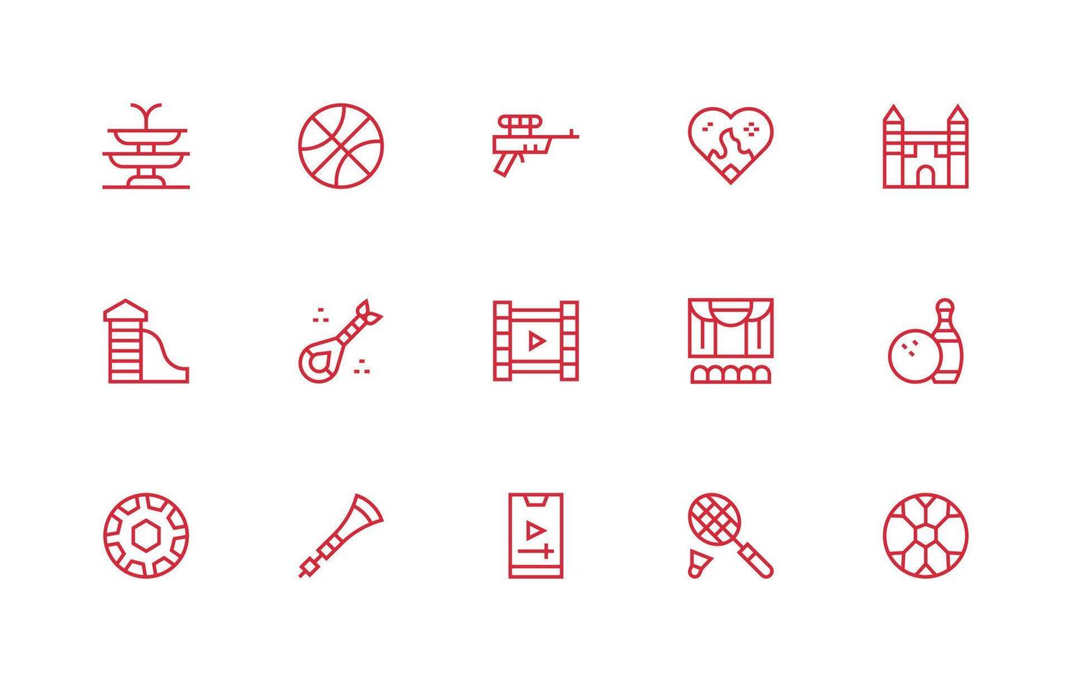Regular Line Icons from Play Set with 15 Vectors Responsive Icon Set for Flexible Layouts