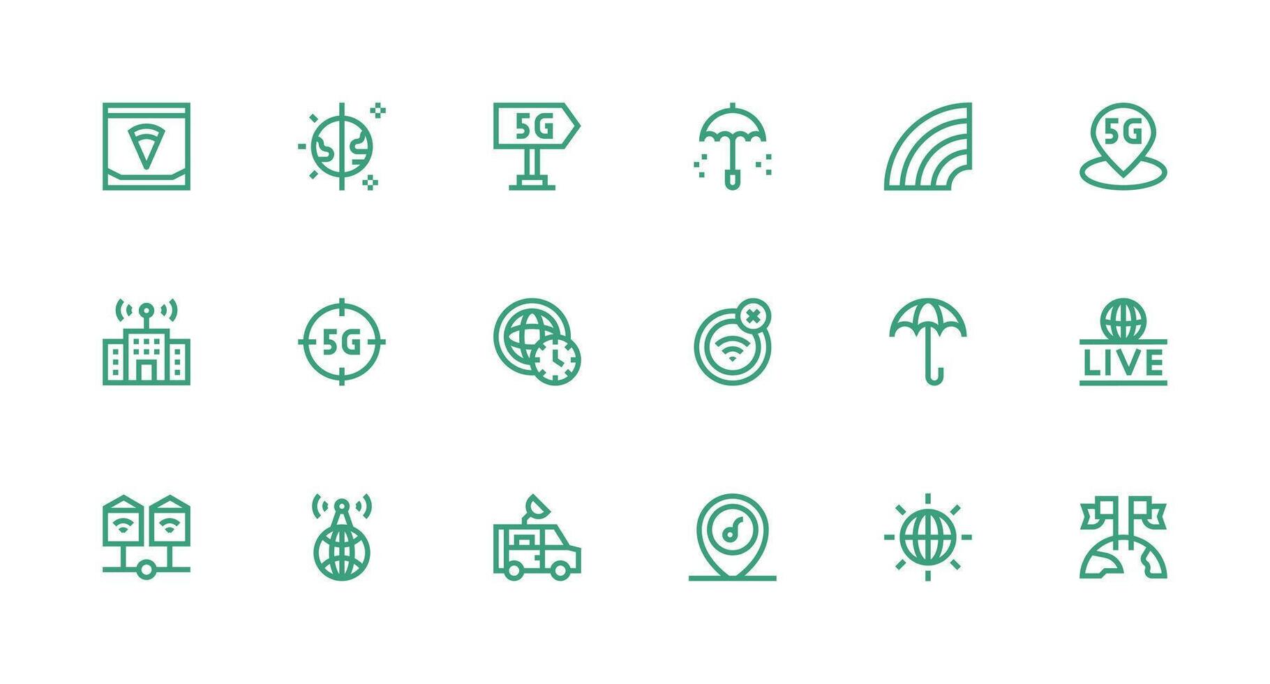 18 Strong Stroke Line Designs for Coverage Icons Multi-Purpose Icon Set vector