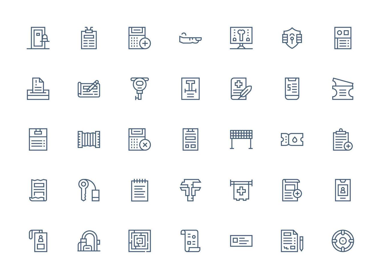 35 Icons for Entry in Regular Clean Line Format Quick Access Icons for UI Development vector