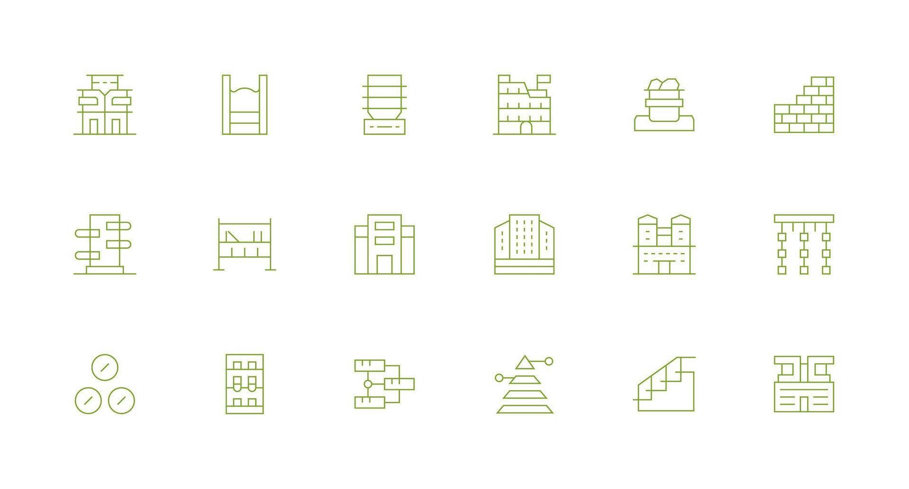 Multilevel Icon Set with 18 Minimal Line Graphics Icon Set for Projects vector