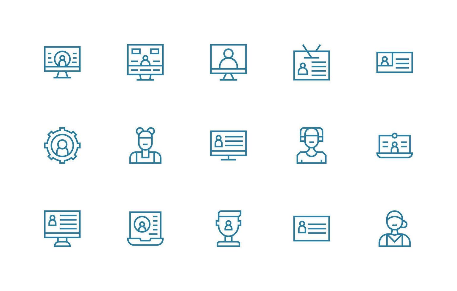 15 Icons for Account Details in Regular Line Format All Device Compatible Icon Set vector