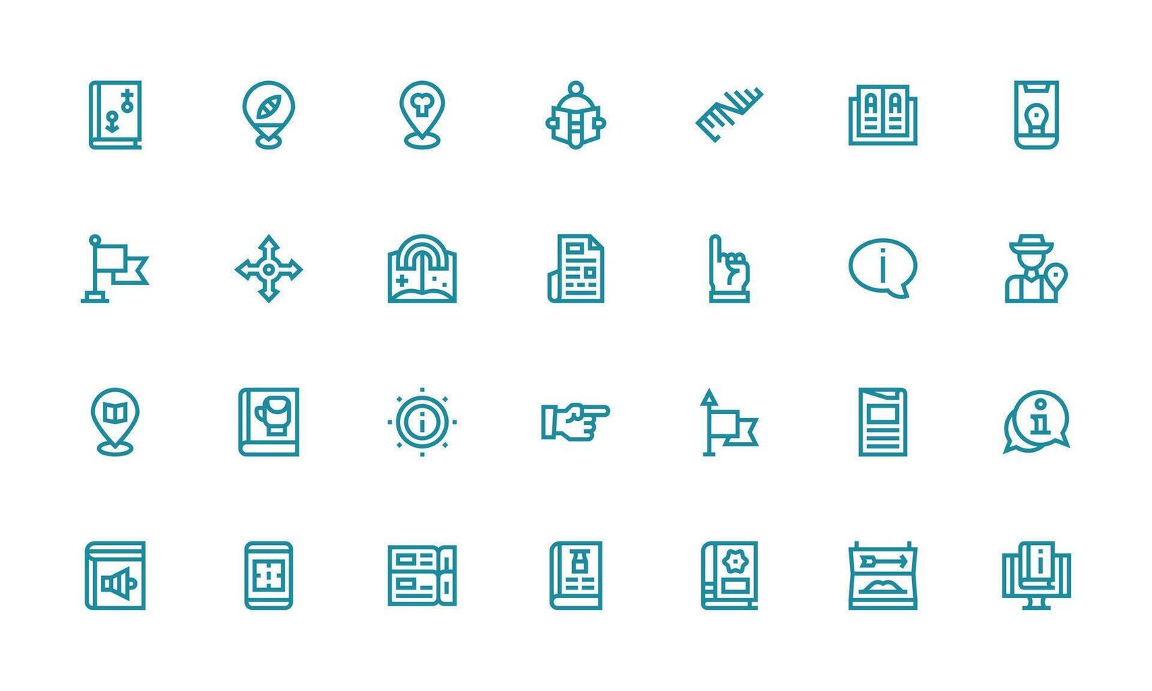 Guide featuring 28 Icons in Bold Line Design Minimal Icon Set for Interface Projects vector