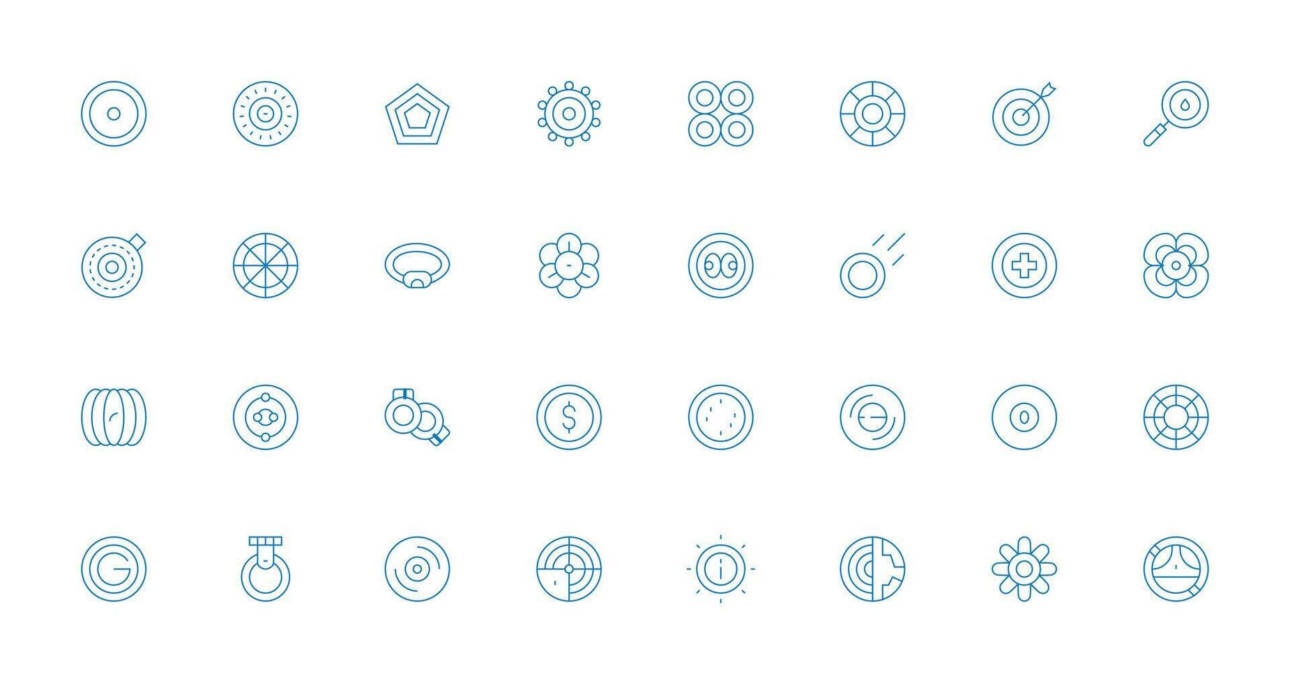 32 Thin Line Vectors for Concentric Theme Icons Built for Visual Consistency Pack