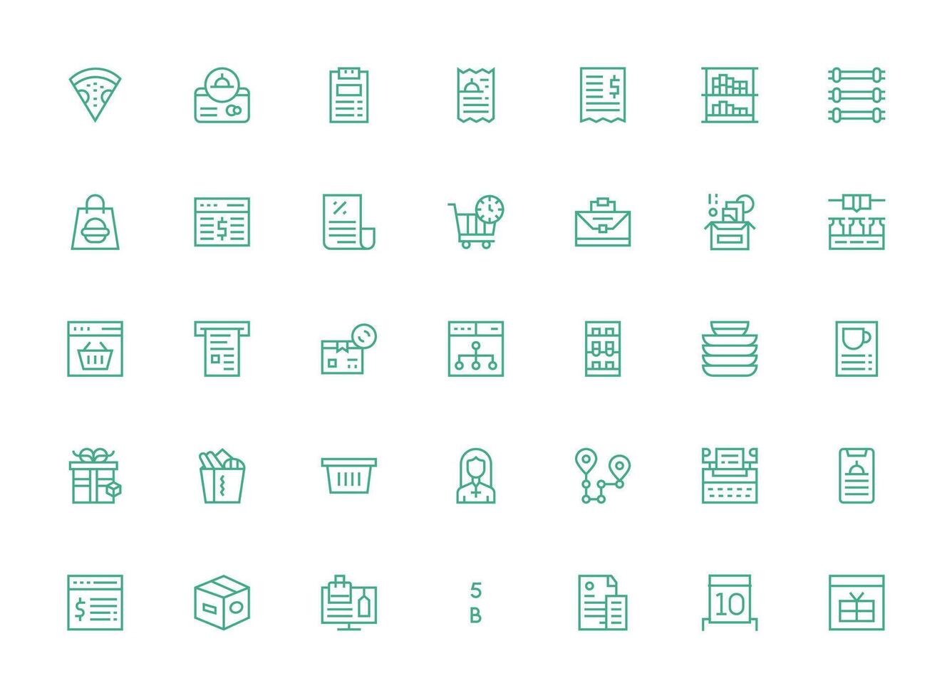 35 Regular Clean Line Icons for Order Graphics Icon Set for Web vector