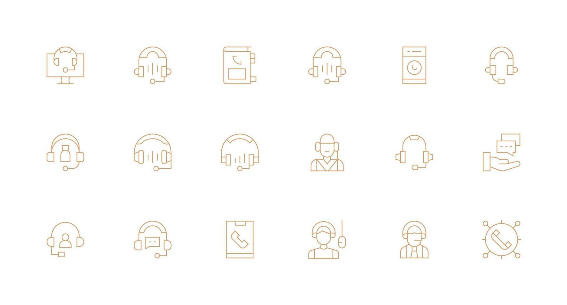 18 Icons for Hotline in Minimal Line Format Multi-Style Icons for Creative Projects vector