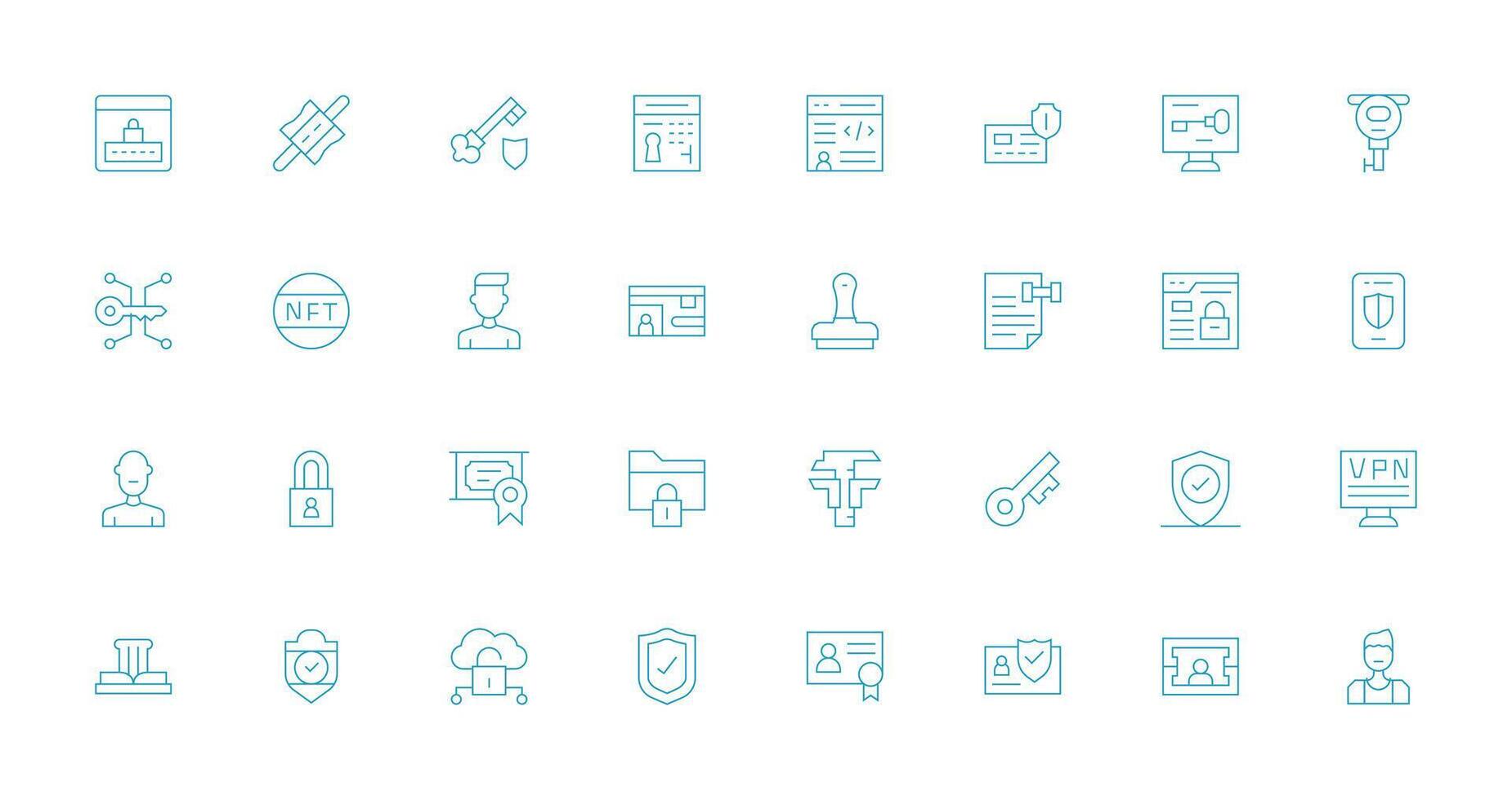Thin Line Icons from Authentication Set with 32 Vectors Interface Icon Collection
