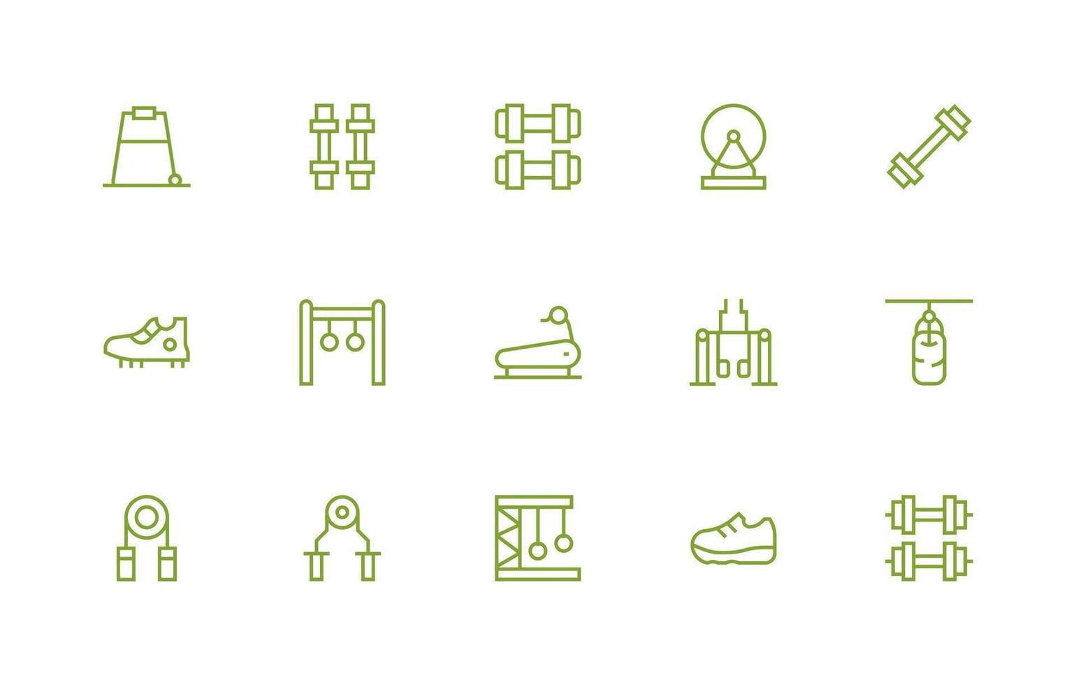 Exercise Equipment including 15 Regular Line Illustrations Clean Icon Set Icon Pack for UI Projects vector