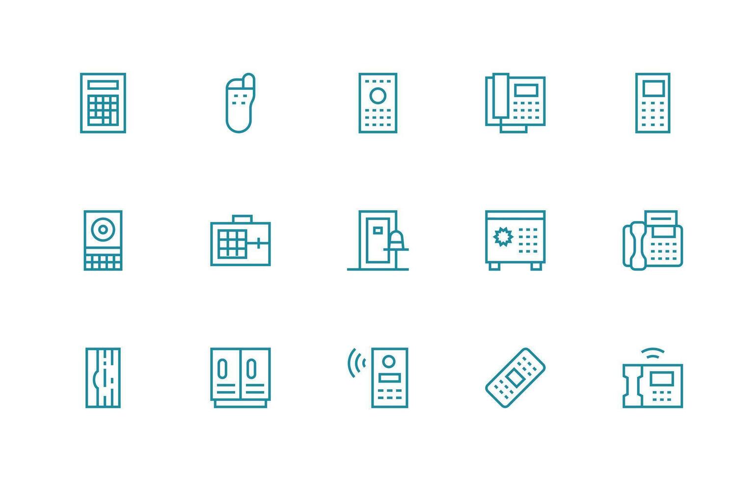 15 Regular Line Vectors for Keypad Theme Simplified Icon Pack for Visual Tools
