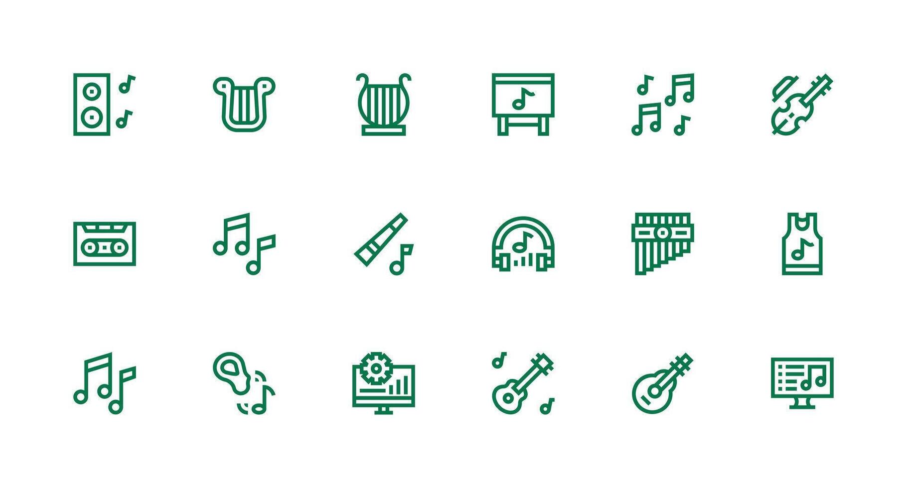 Tune featuring 18 Icons in Strong Stroke Line Design Reliable Icons for All Interfaces vector