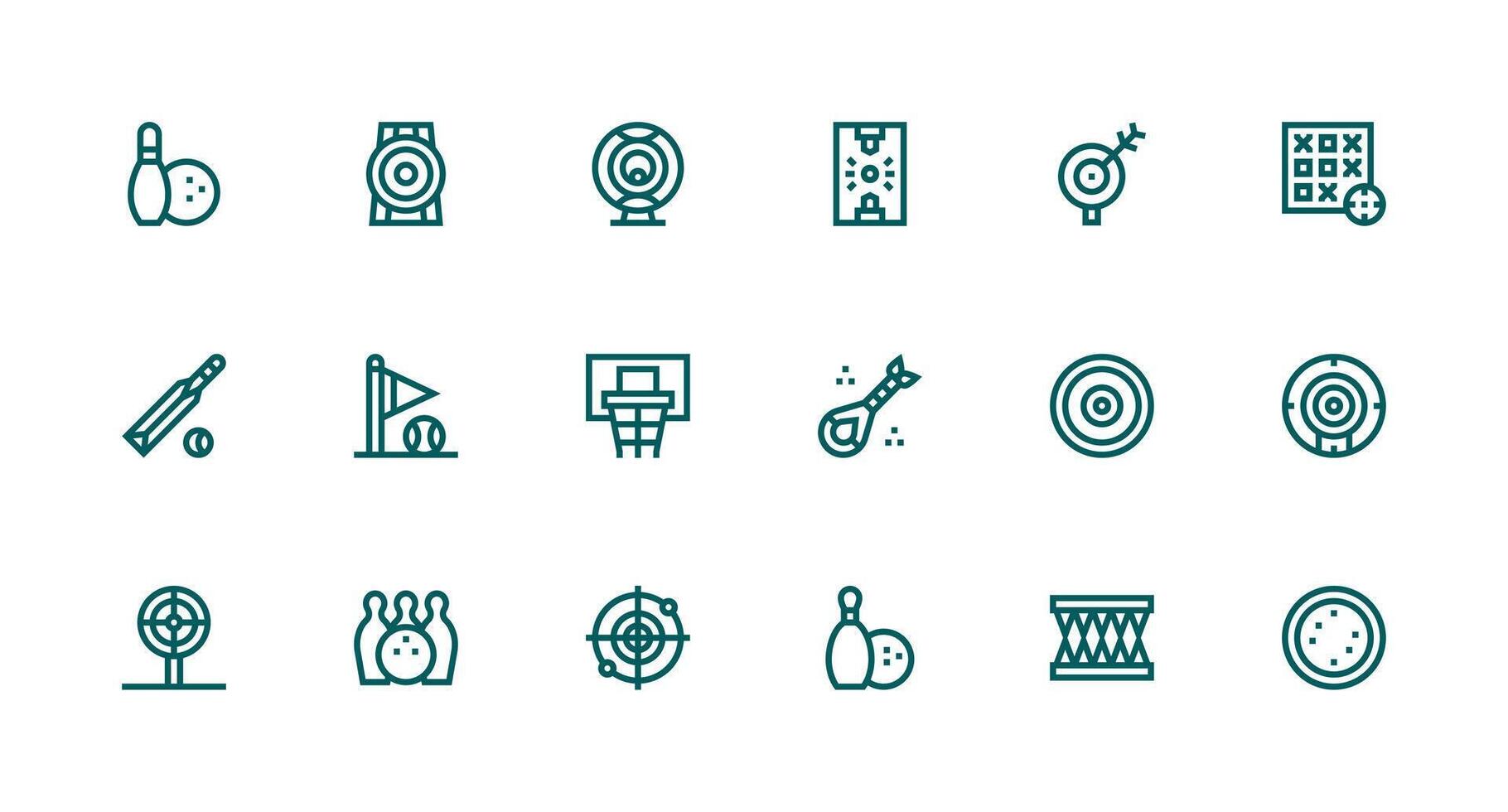 18 Strong Stroke Line Vectors for Scoring Theme Reusable Icon Set