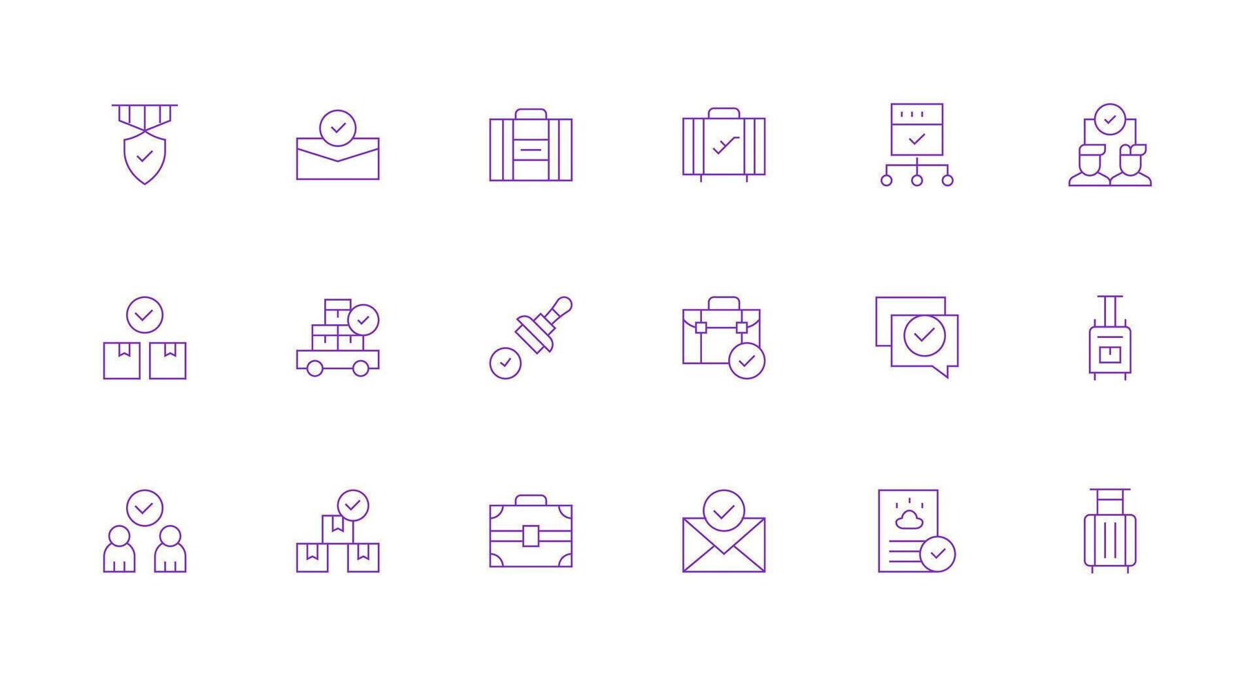 18 Icons for Checked in Minimal Line Format High-Quality Icon Pack vector