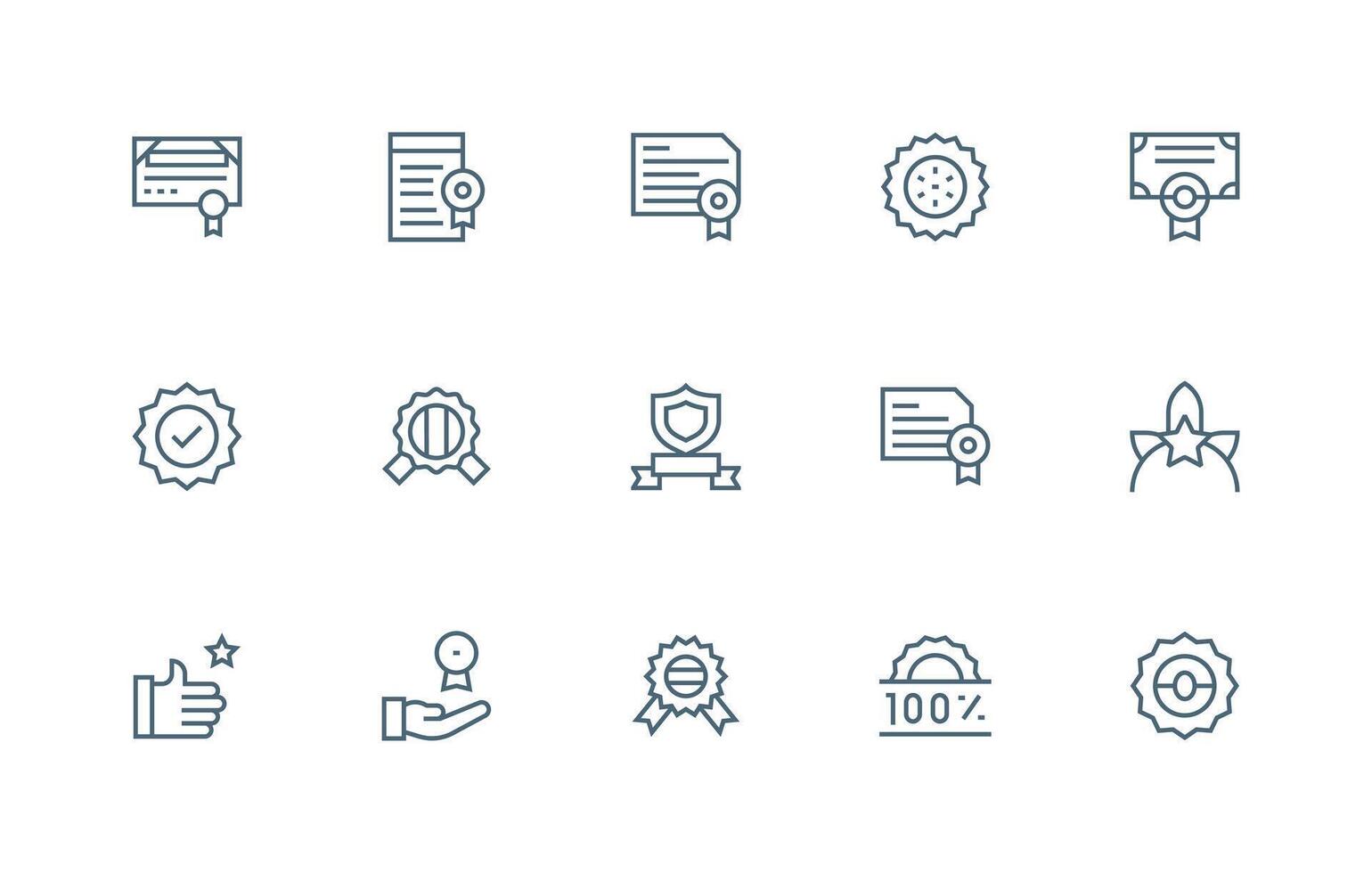 15 Endorsed Icons in Regular Line Aesthetic User Interface Icons for Digital Products vector