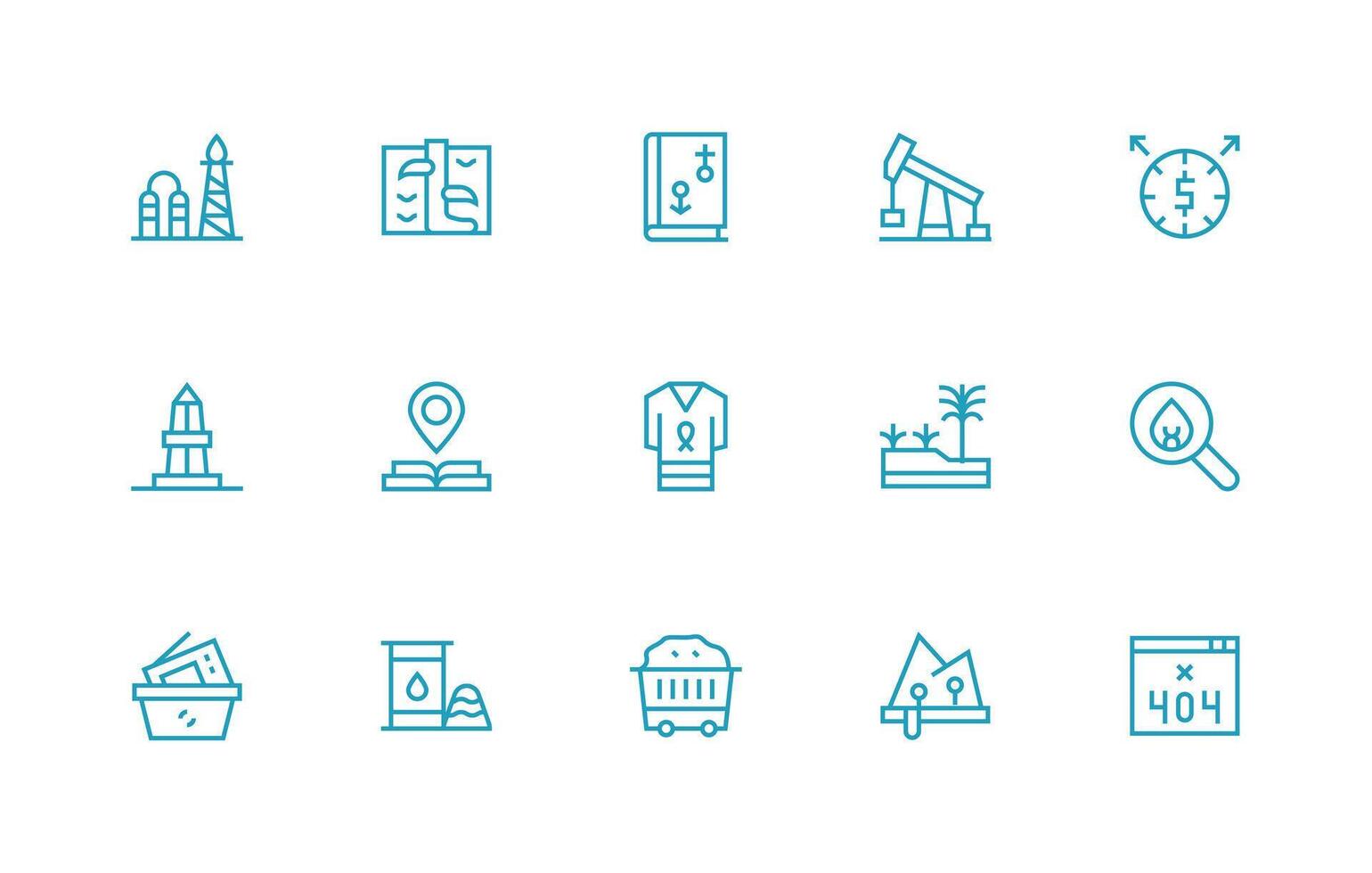 15 Regular Line Style Icons from Resource Collection Full Icon Library for UI Designers vector
