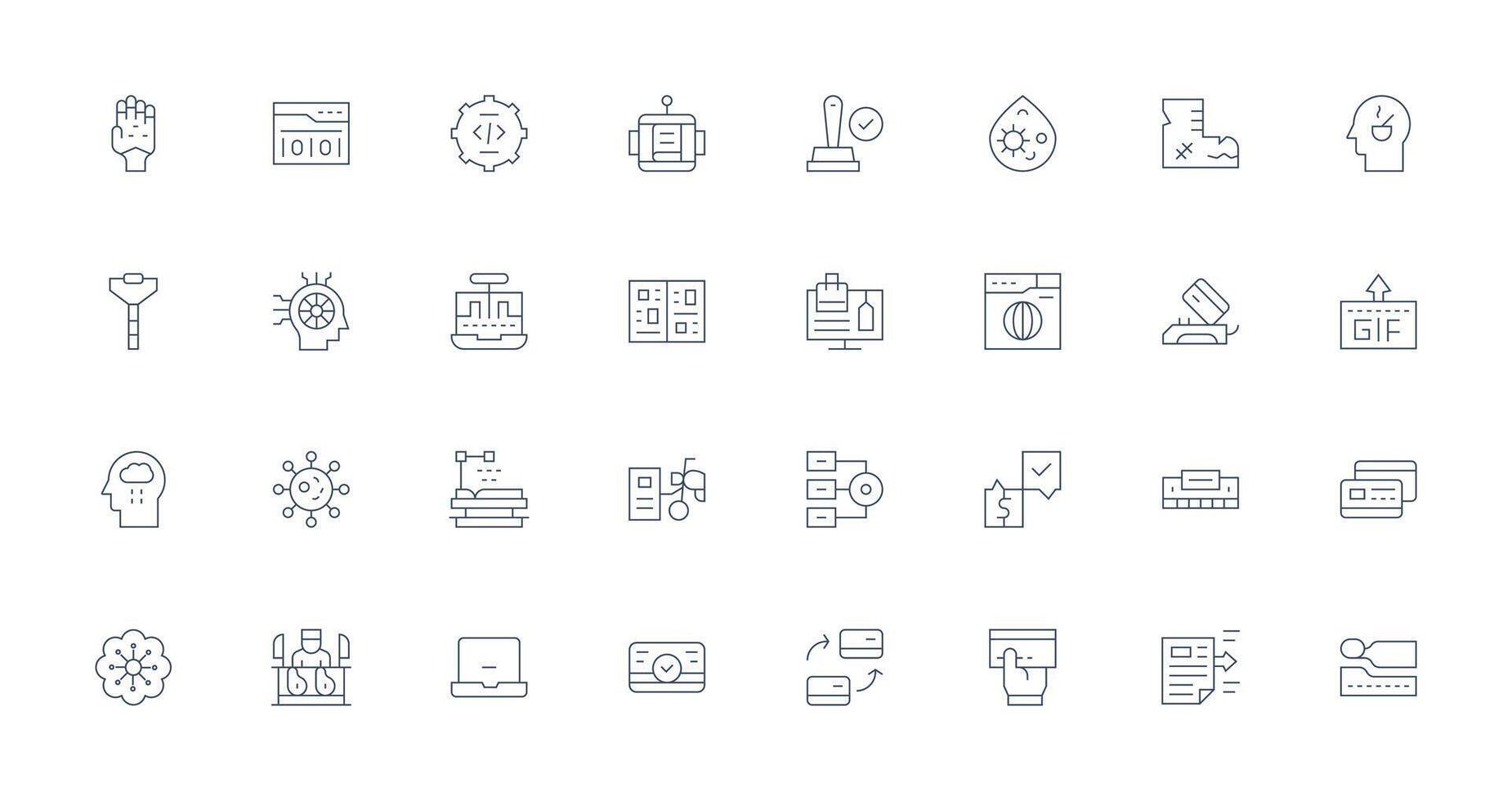 32 Thin Line Icons for Processing Graphics Icon Collection Set vector