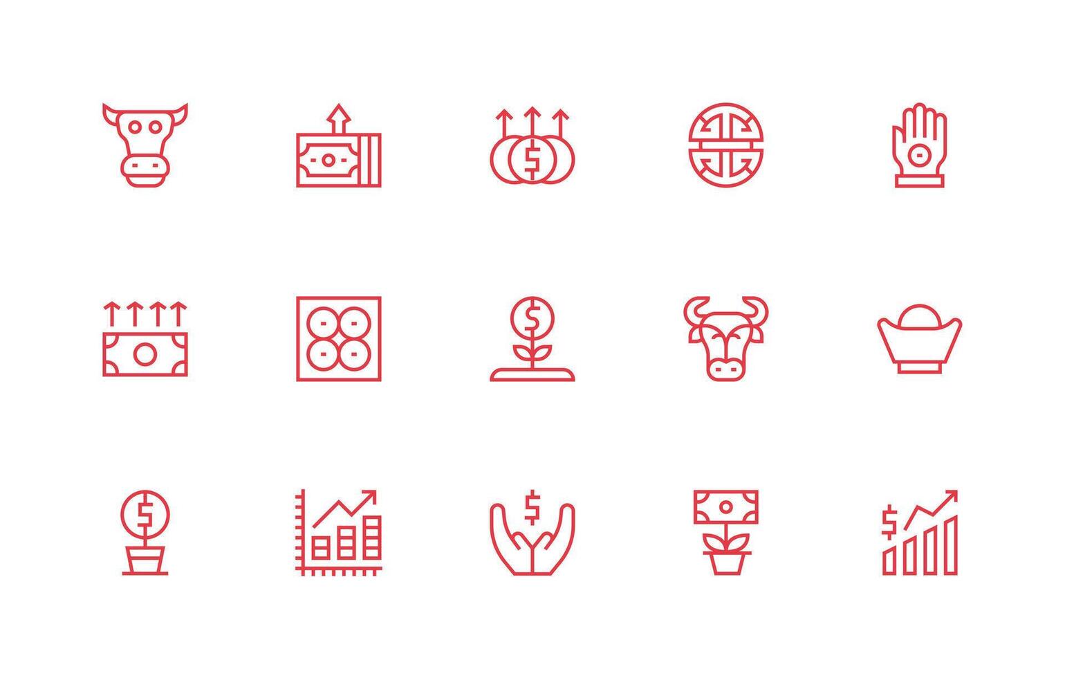 Prosperity including 15 Regular Line Illustrations Core Icon Collection for Daily Tasks vector