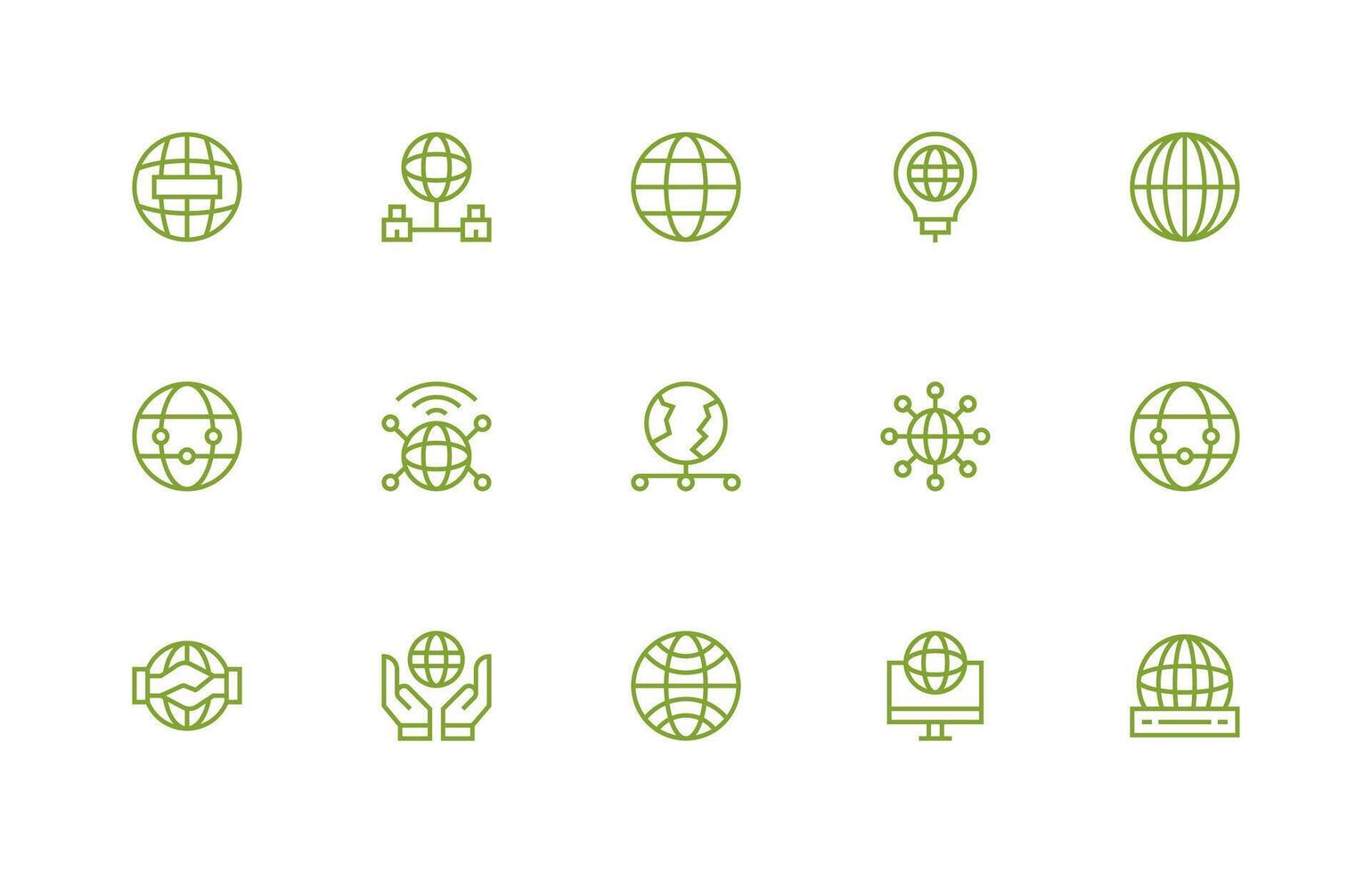 Worldwide Network Icon Set with 15 Regular Line Graphics Core Icon Collection for Daily Tasks vector