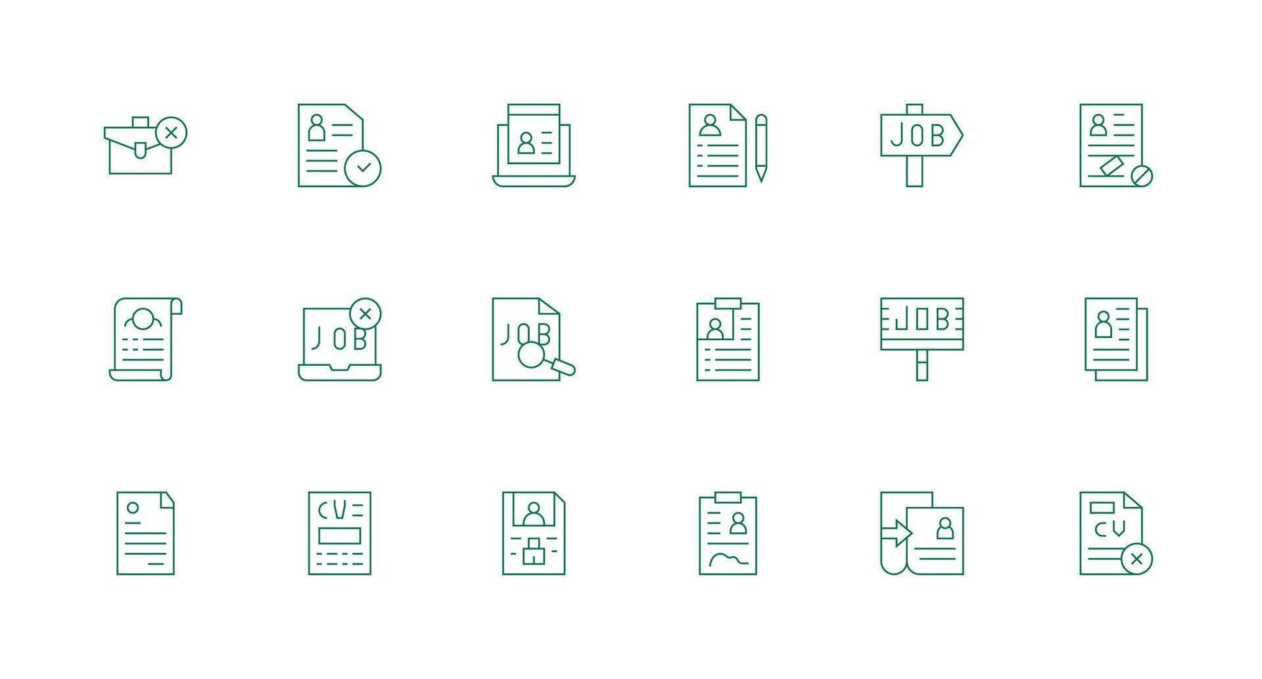 Minimal Line Icons from Resume Set with 18 Vectors Display Icon Pack