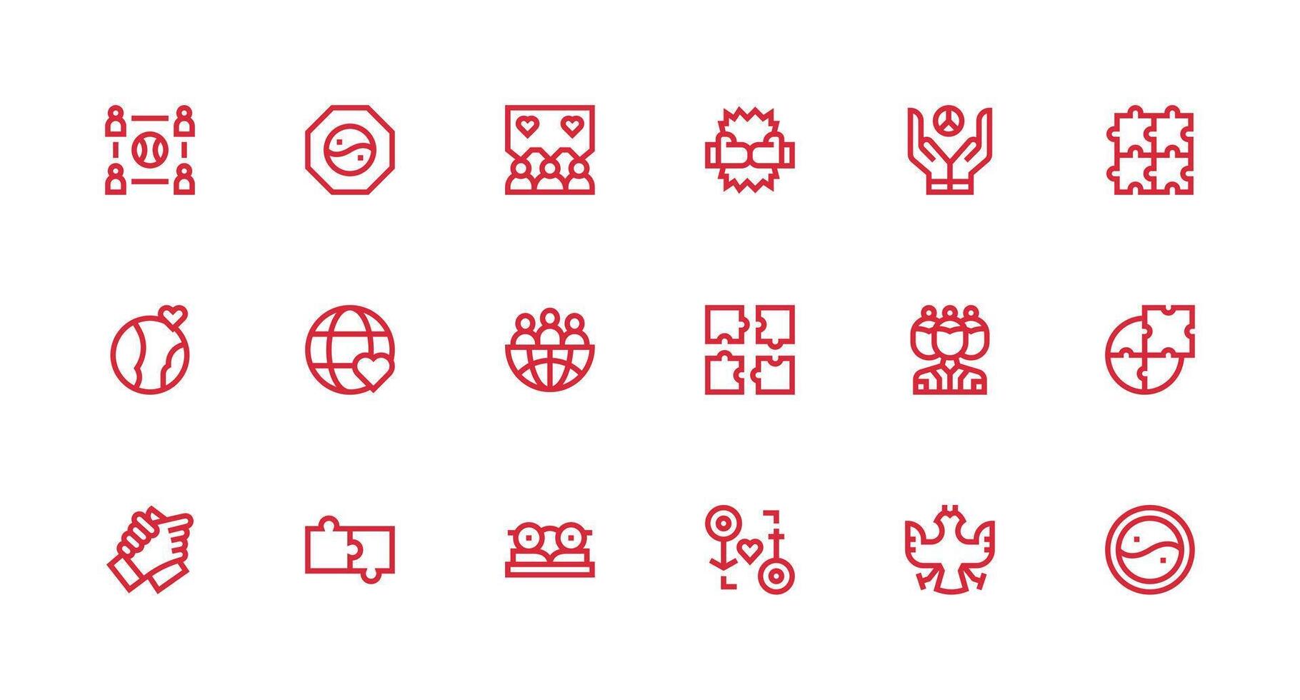 Unity featuring 18 Icons in Strong Stroke Line Design Professional Icon Pack for Development Work vector