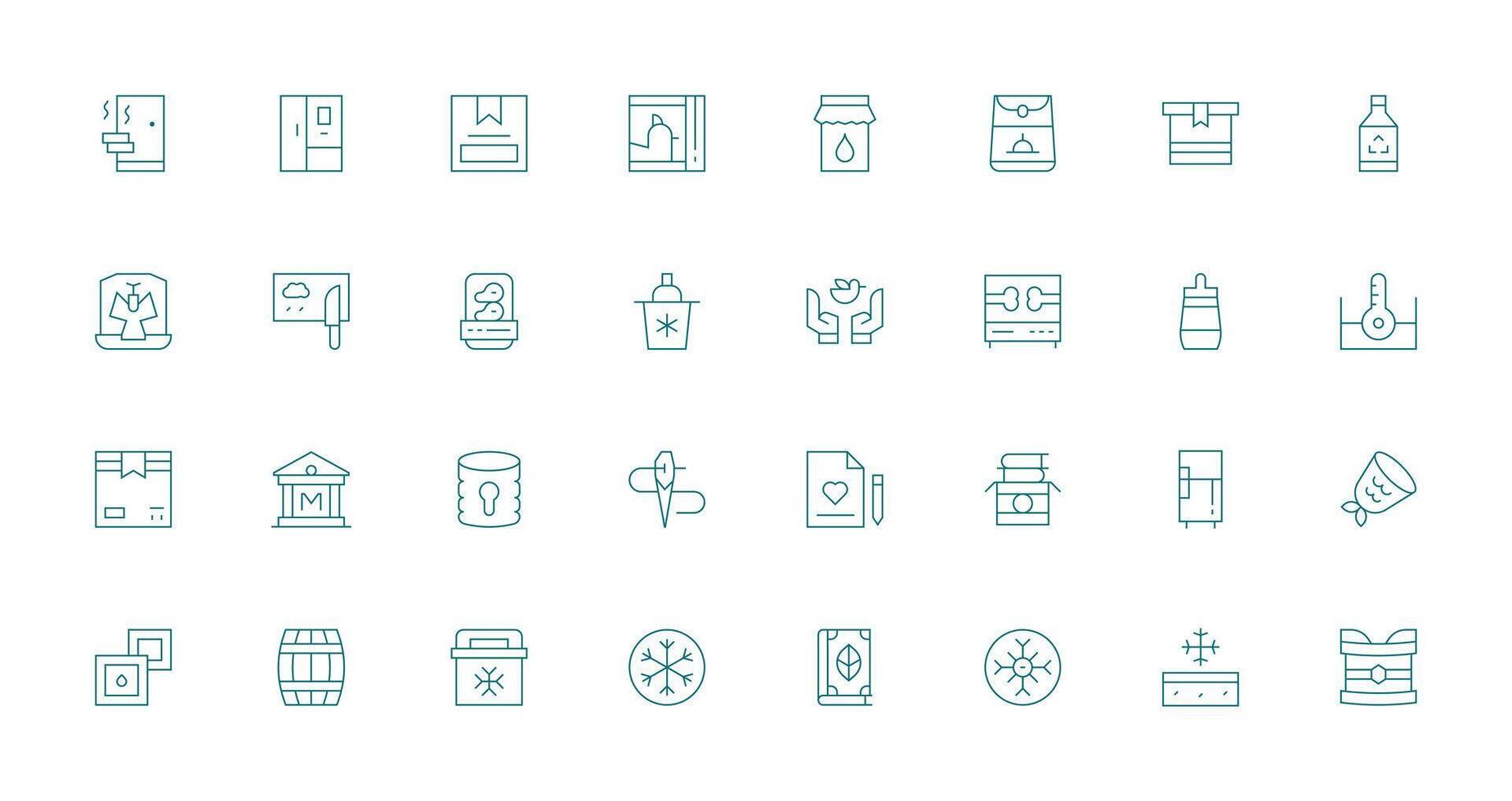 Preservation Design Icons featuring 32 in Thin Line Style Interface Icons for Daily Use vector