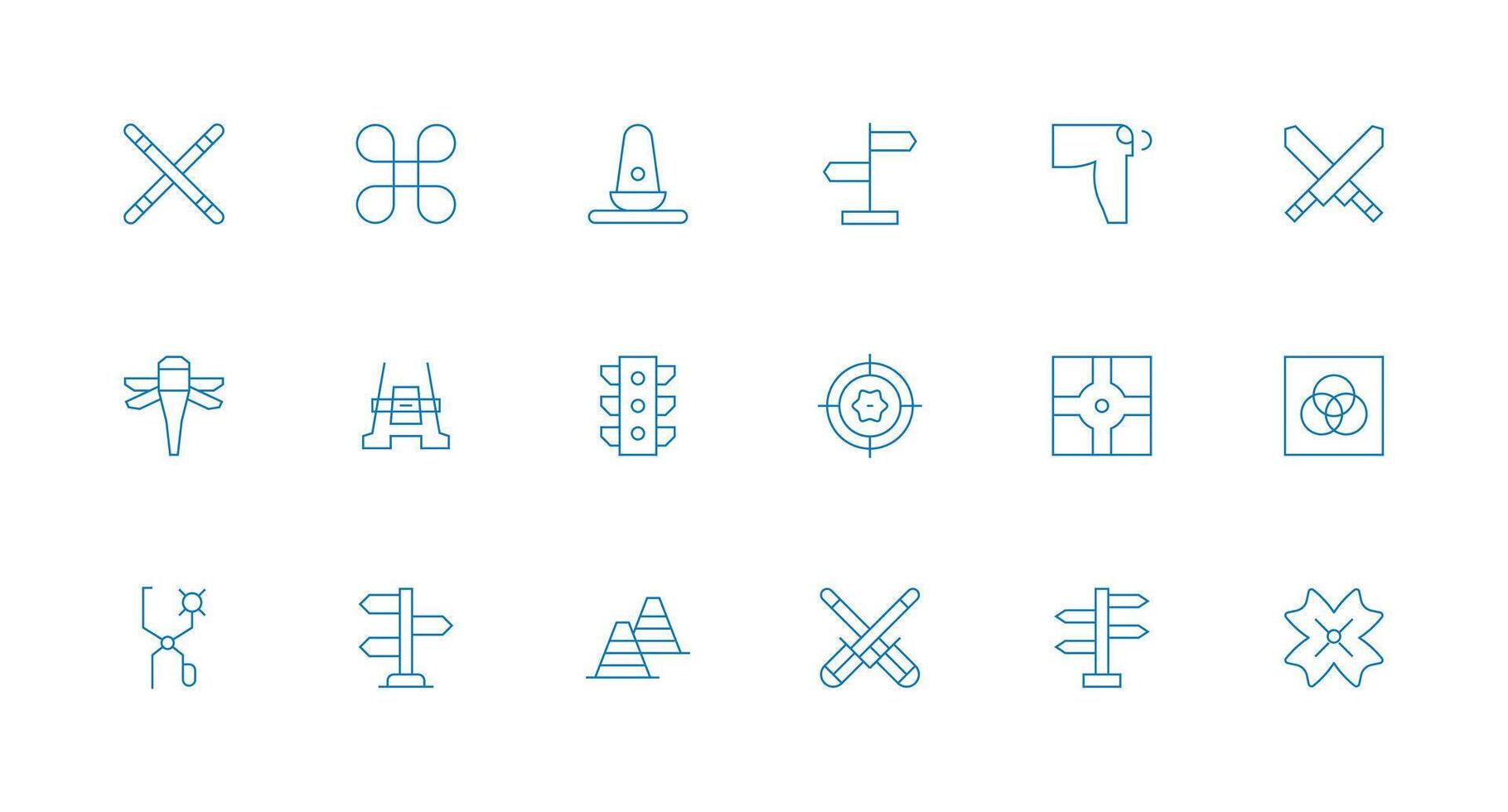 18 Minimal Line Style Icons from Intersection Collection Versatile Icon Collection for Designers vector