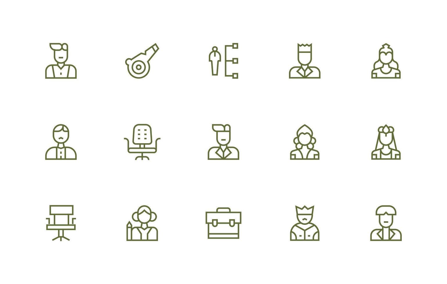 15 Regular Line Icons for Executive Graphics Web and App Icon Pack Collection vector