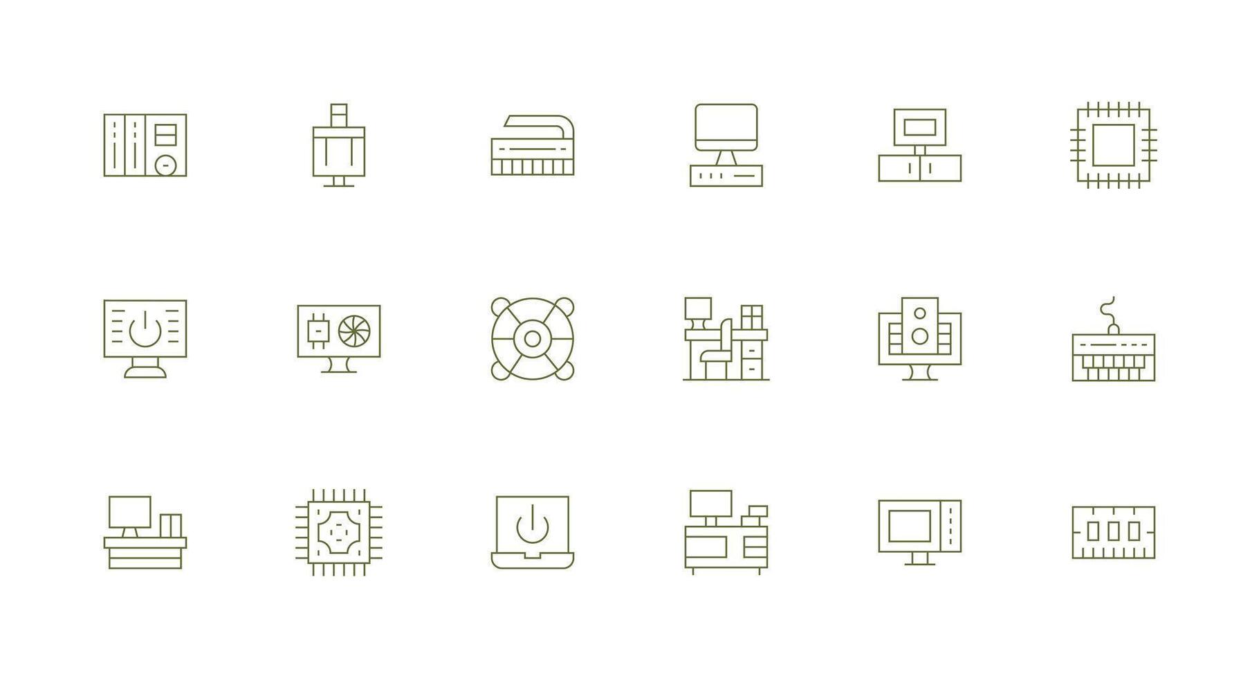 Minimal Line Icons from Pc Set with 18 Vectors Interface Icon Collection for Daily Projects