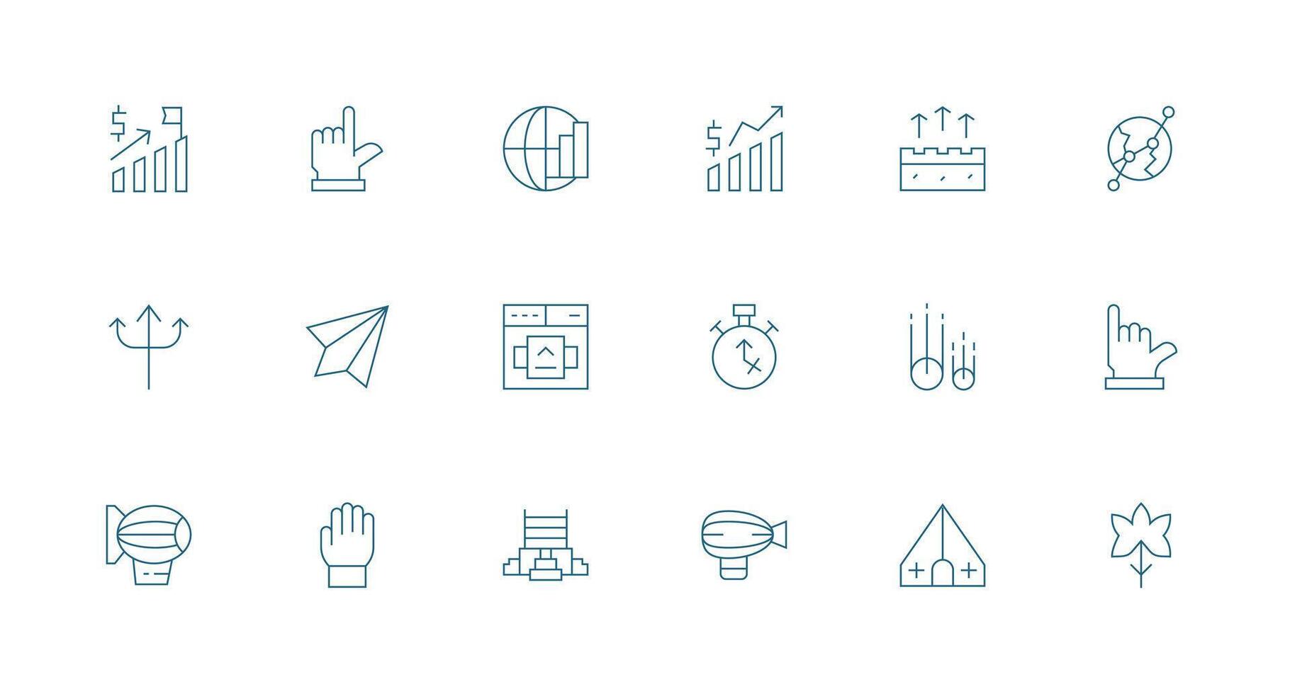 18 Icons for Upward in Minimal Line Format Minimal Icon Set for Interface Projects vector