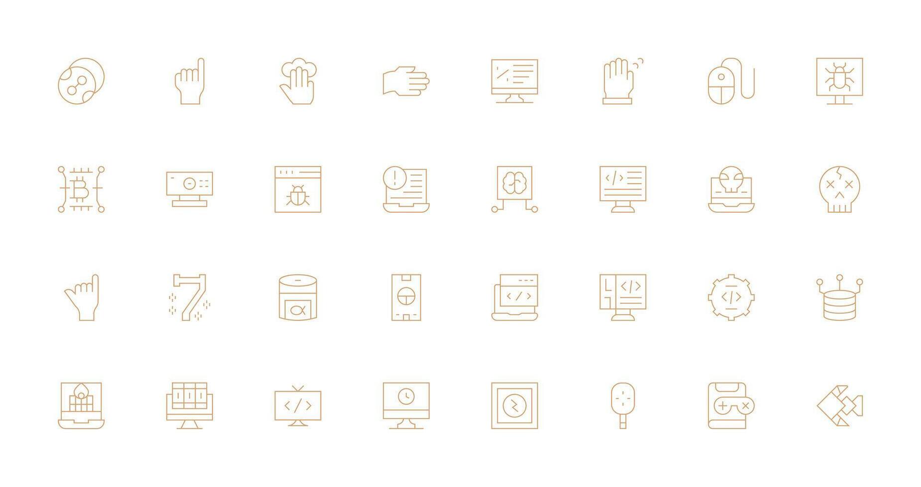 32 Thin Line Icons for Software Graphics Line Icon Collection vector
