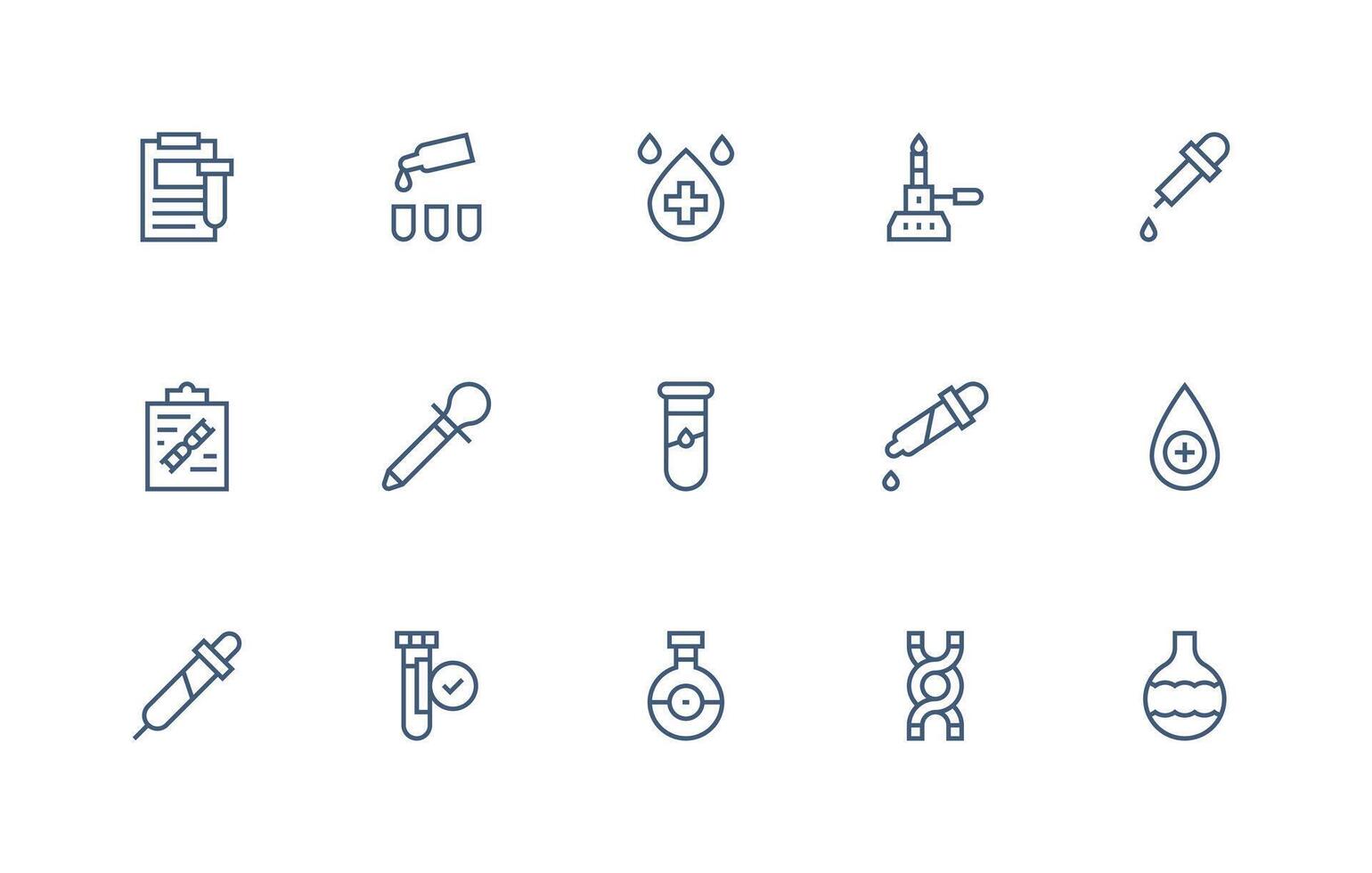 regular línea estilo prueba íconos con 15 vectores mínimo icono conjunto para interfaz proyectos