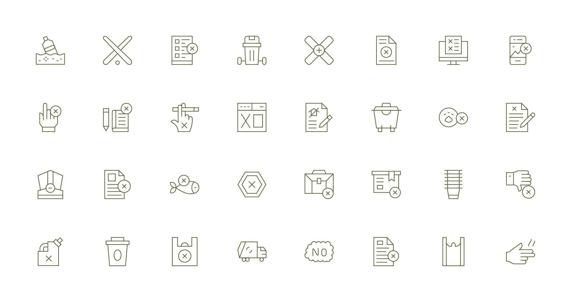Thin Line Icons from Refuse Set with 32 Vectors Icon Set for Web