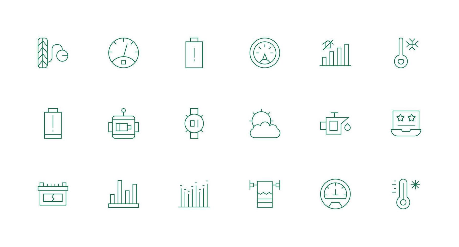 18 Minimal Line Icons for Low Graphics Pixel Perfect Icons for Modern Apps vector