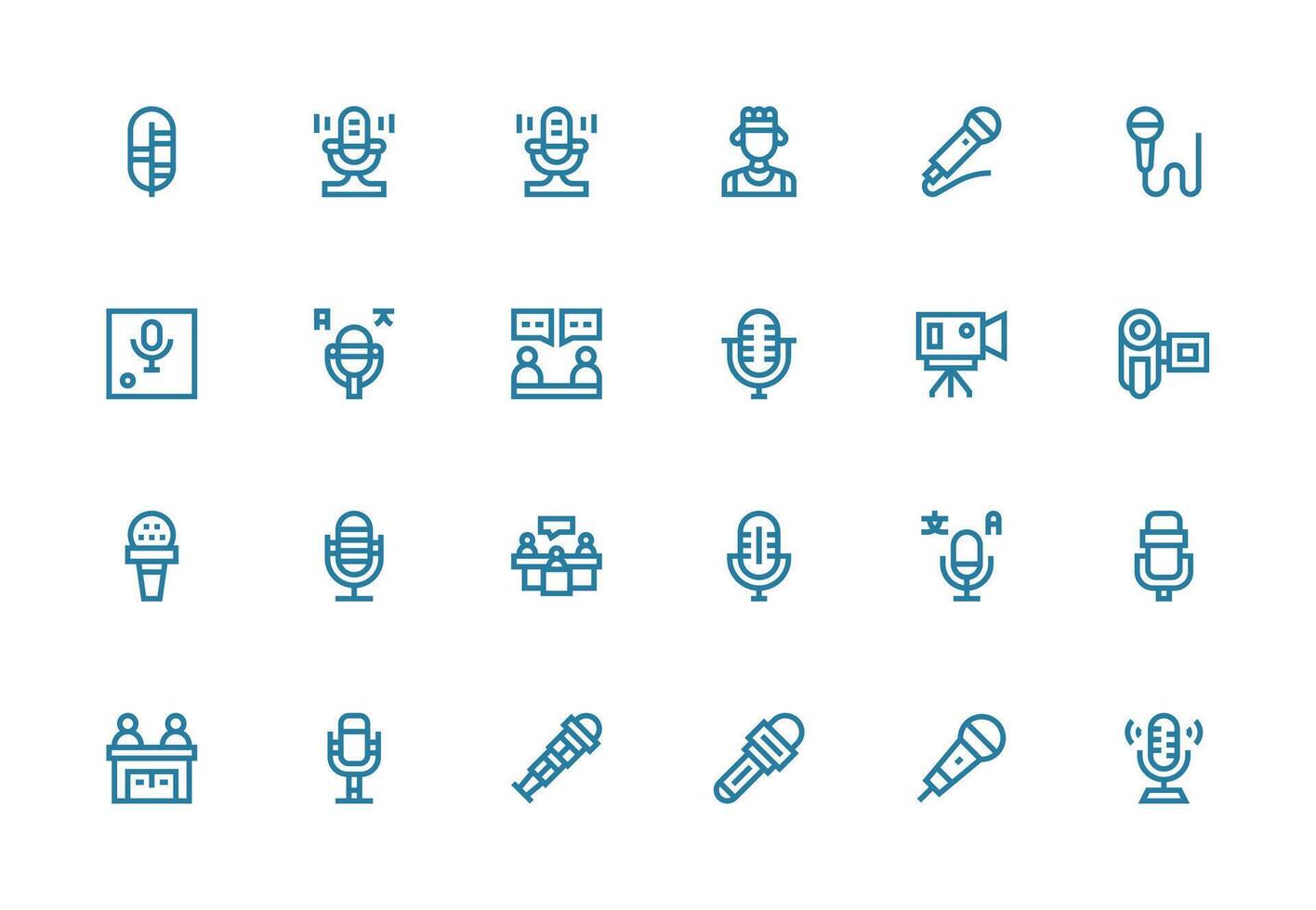 24 Thick Line Line Icons for Interview Graphics Dashboard Icon Series vector