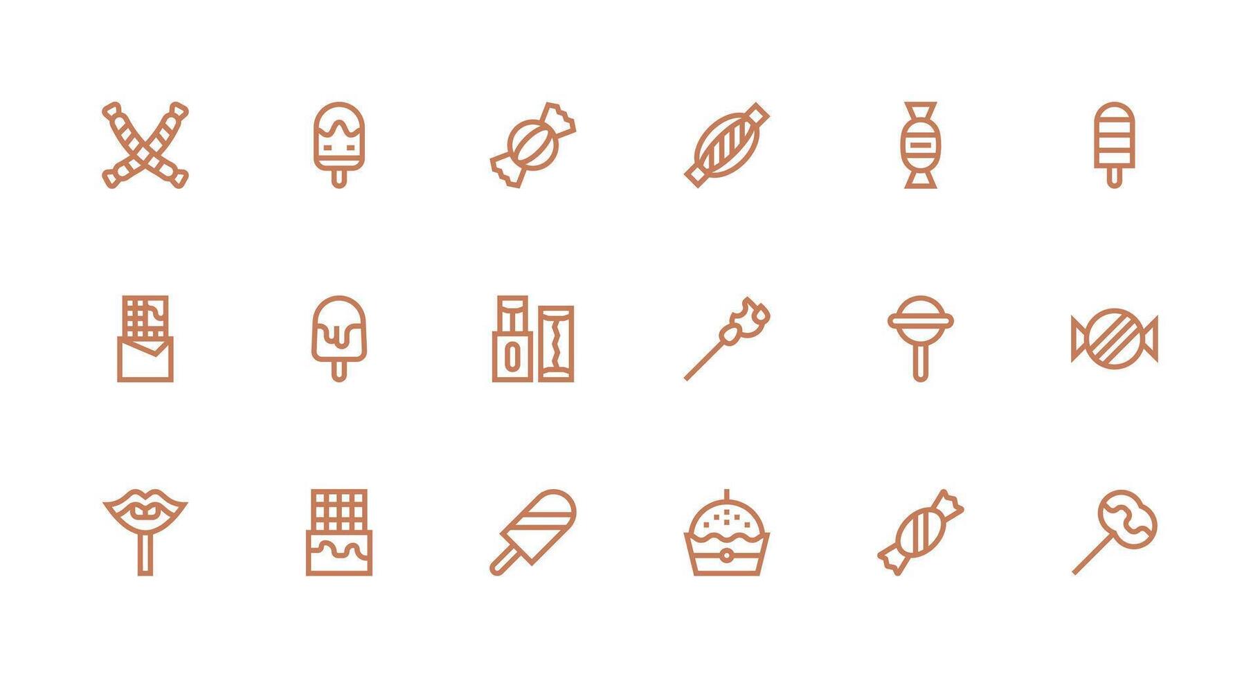Strong Stroke Line Icons from Candy Set with 18 Vectors High-Resolution Icons for Any Platform