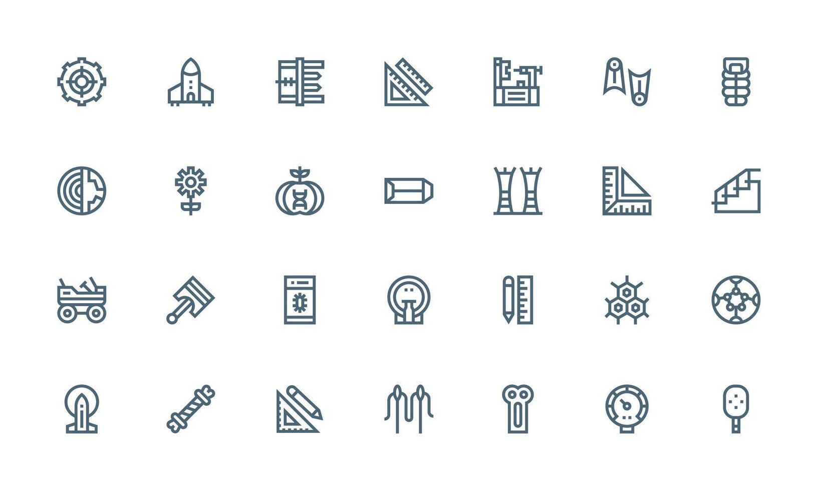 Bold Line Icons from Engineering Set with 28 Vectors Detailed Icon Collection for Design Systems