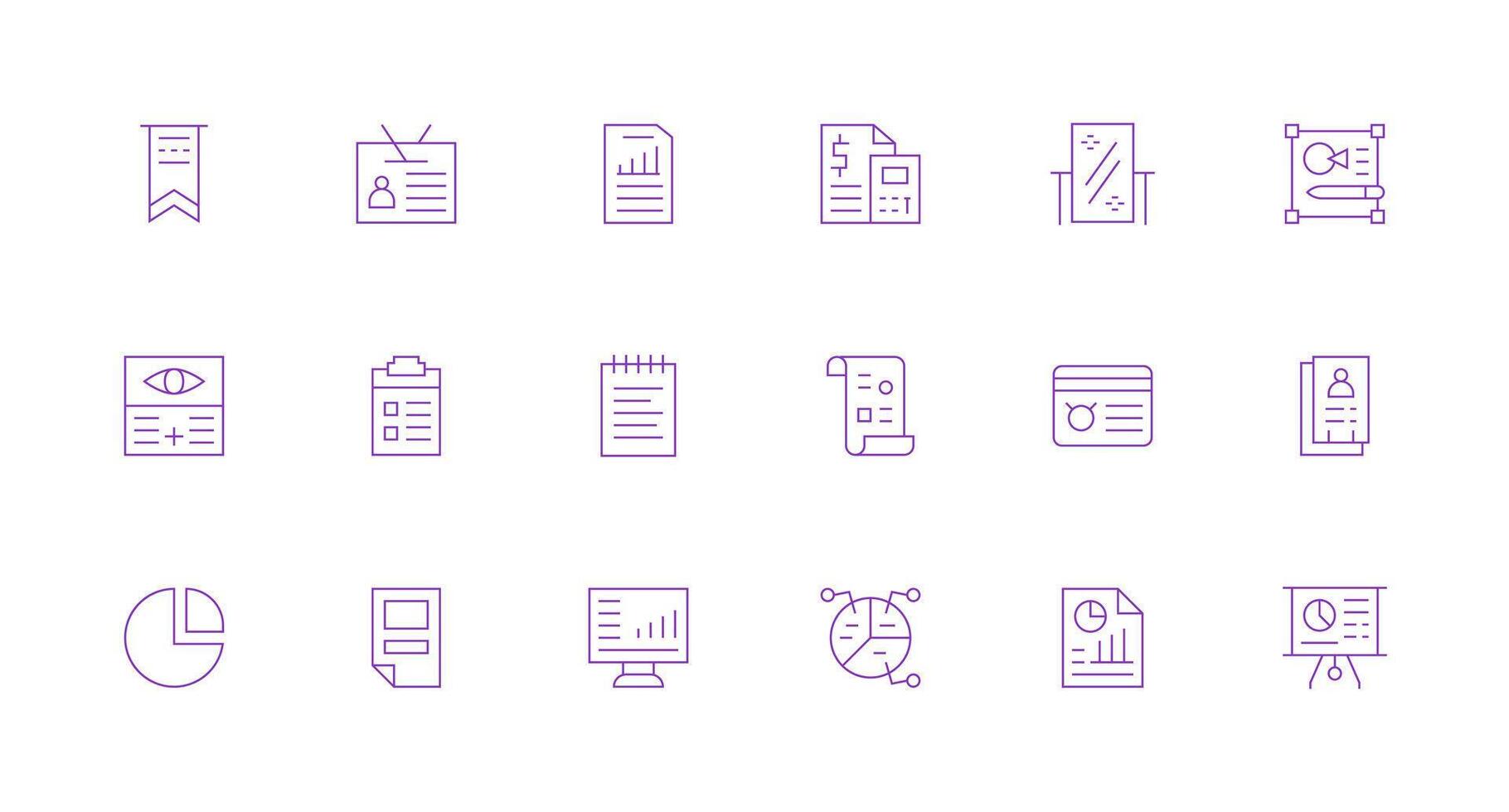Summary Set with 18 Minimal Line Icons Design Ready Icon Set for Teams vector