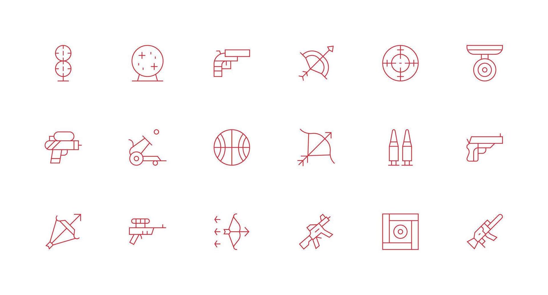 18 Minimal Line Icons for Shooting Graphics Dashboard Icon Series vector