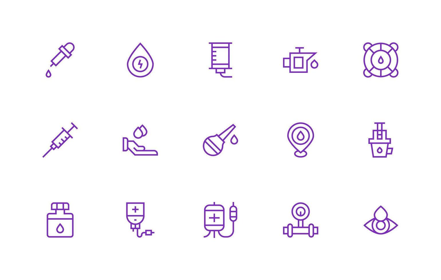 Fluid Design Icons featuring 15 in Regular Line Style Professional Icon Pack for Development Work vector