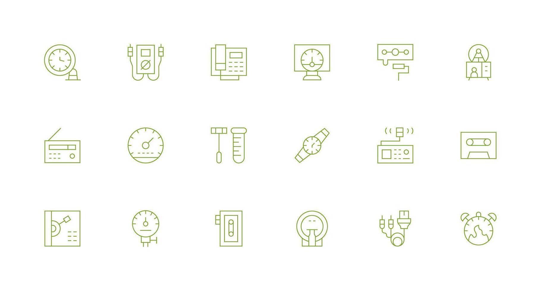 18 Minimal Line Style Icons from Analog Collection Balanced Icon Set for Functional Design vector
