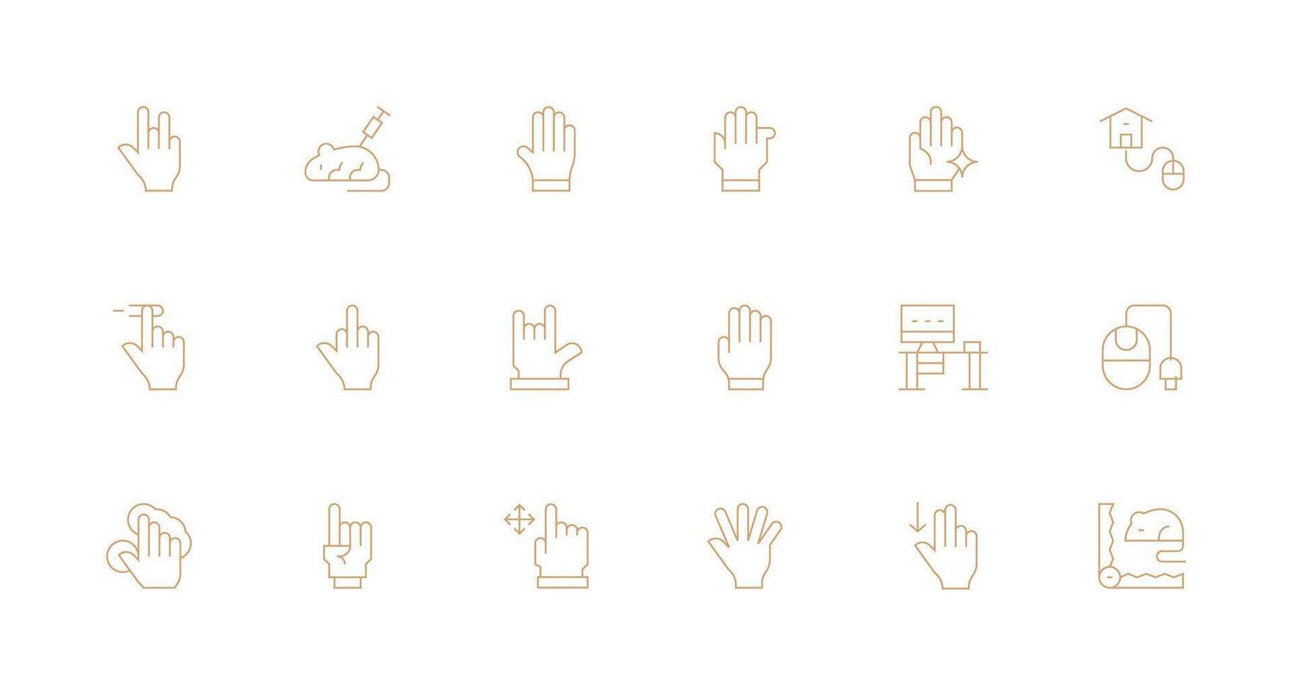 18 Minimal Line Icons for Mouse Graphics All Device Compatible Icon Set vector
