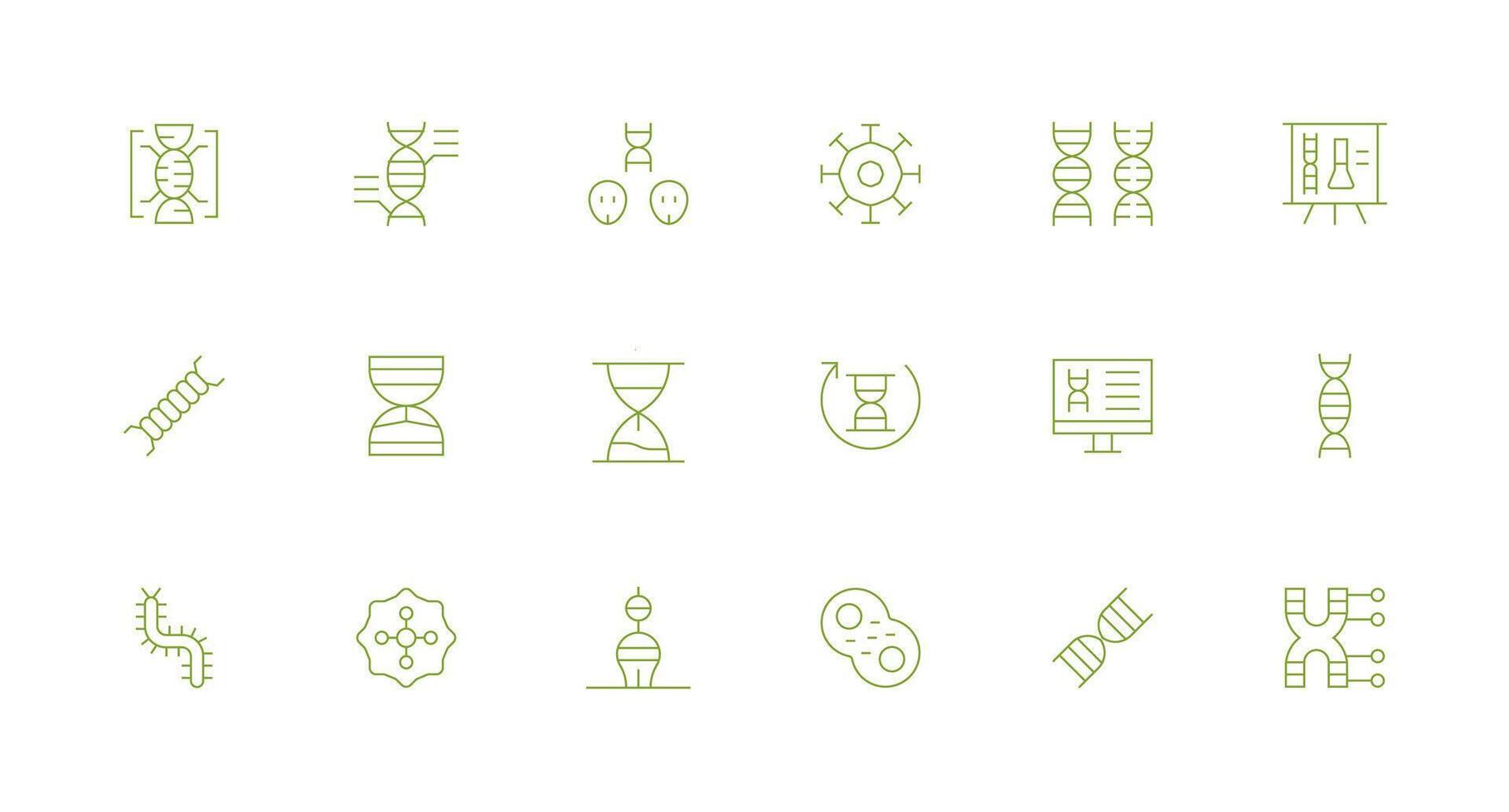 18 Minimal Line Icons for Dna Graphics Interface Icon Collection for Daily Projects vector