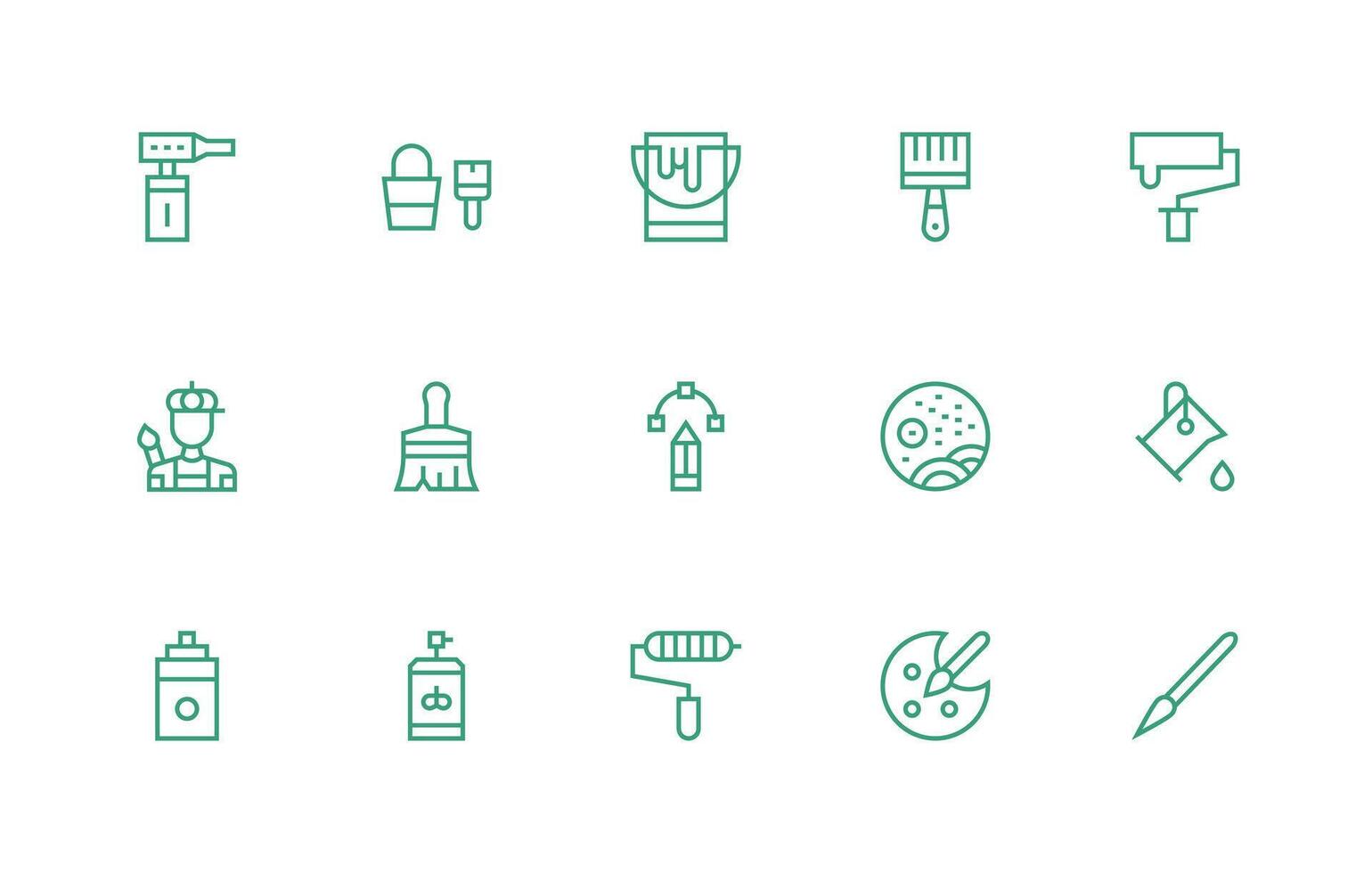 regular línea íconos desde pintar conjunto con 15 vectores rápido acceso íconos para ui desarrollo