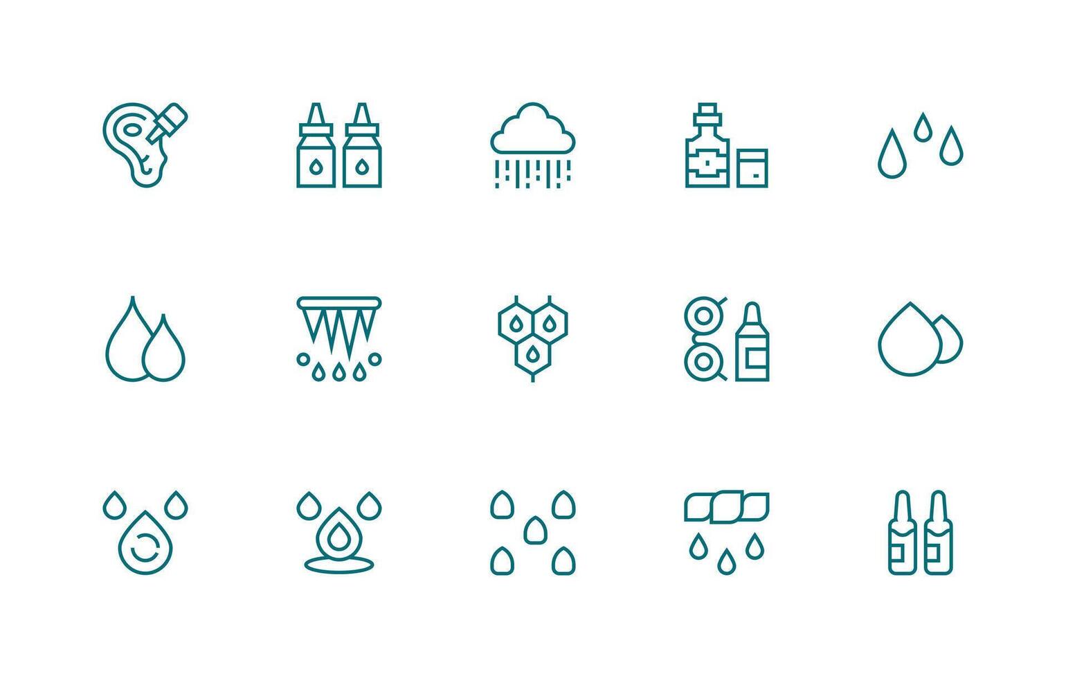 Drops including 15 Regular Line Illustrations Flexible Icon System for Web Interfaces vector