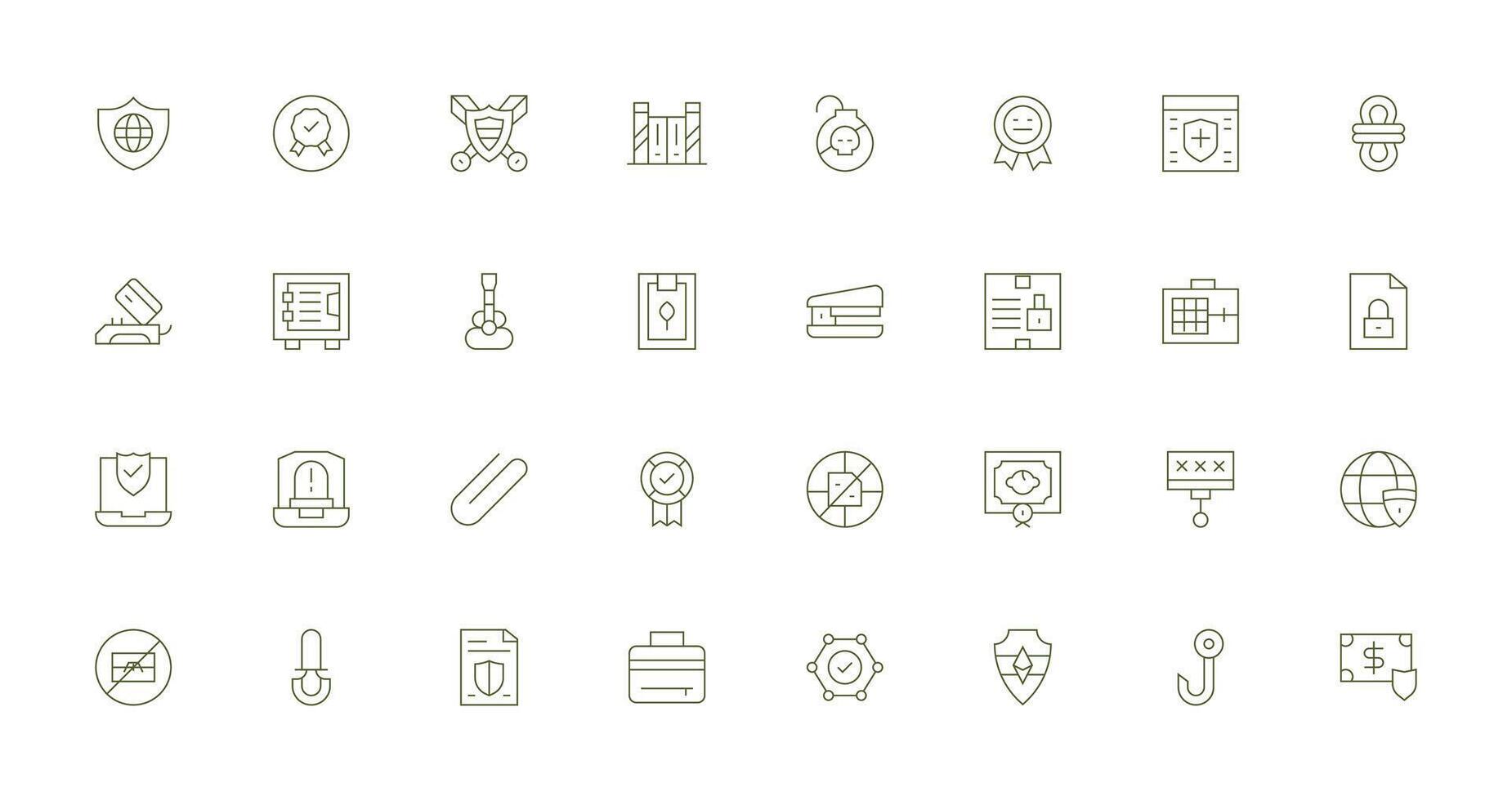 Thin Line Icons from Secure Set with 32 Vectors Lightweight Icon Series for Fast Prototypes