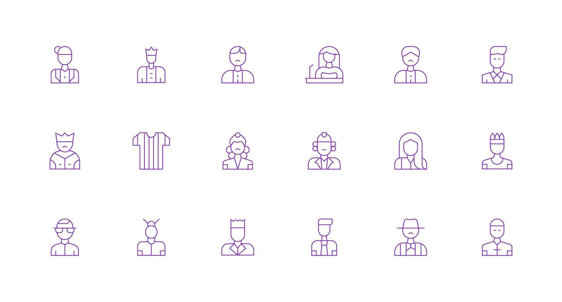 Authority Figure Icon Set with 18 Minimal Line Graphics Balanced Icon Set for Functional Design vector