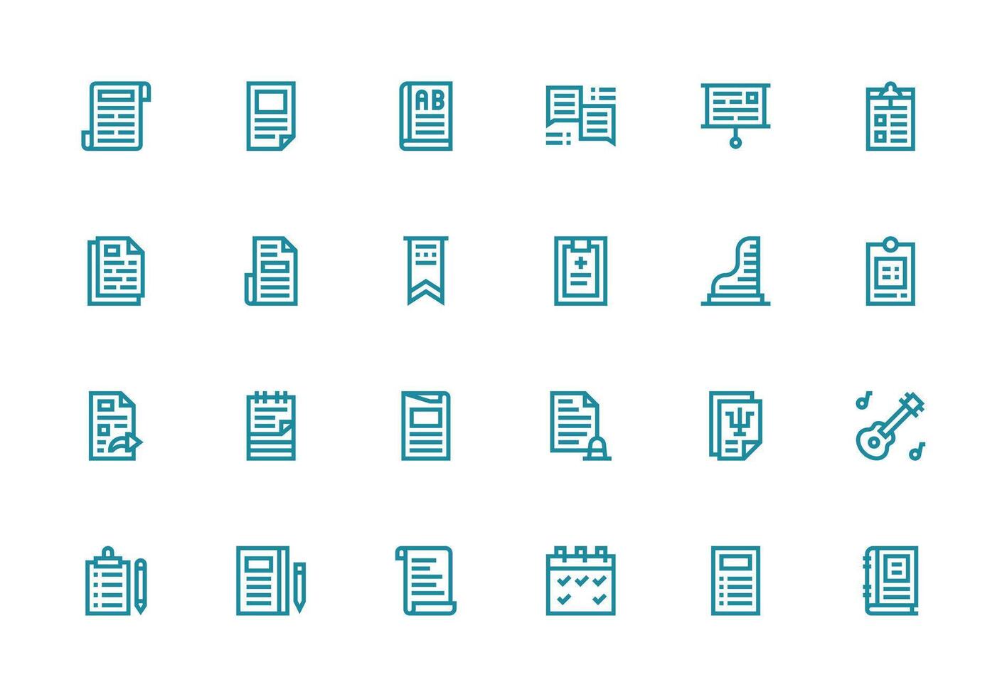 24 Thick Line Line Designs for Notes Icons Core Icon Collection for Daily Tasks vector