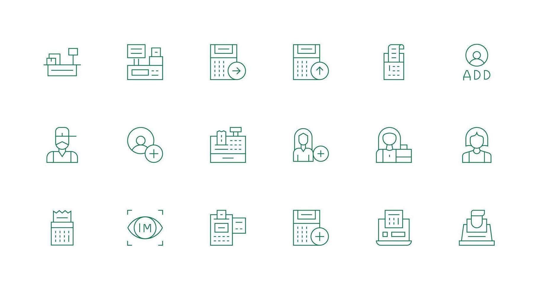 Registrarse icono conjunto con 18 mínimo línea gráficos ui icono conjunto vector